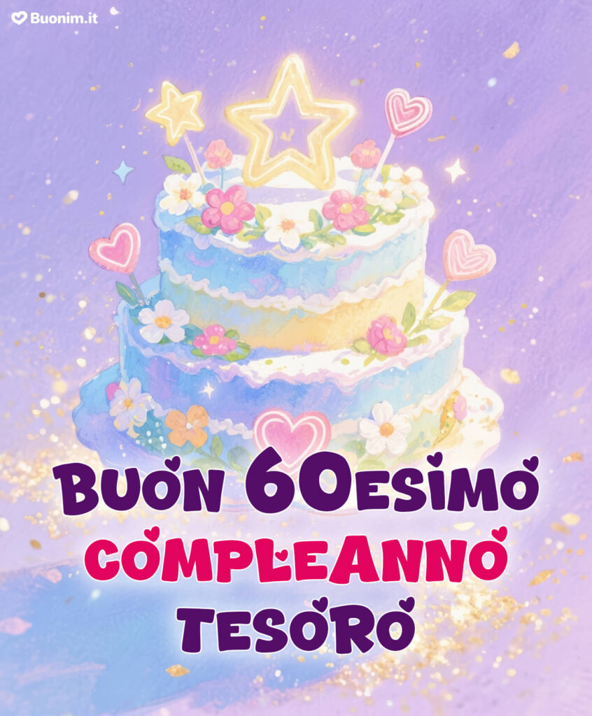 Immagine con frasi di compleanno per i 60 anni da inviare con un sorriso