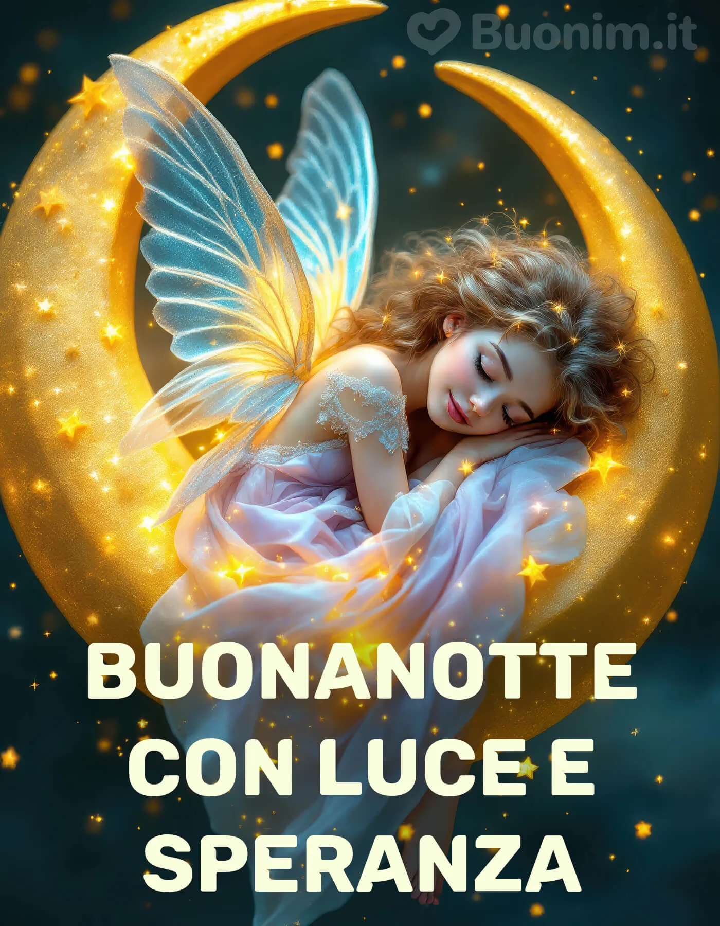 Un’immagine di angeli che augurano la buonanotte per riempire la notte d’amore.