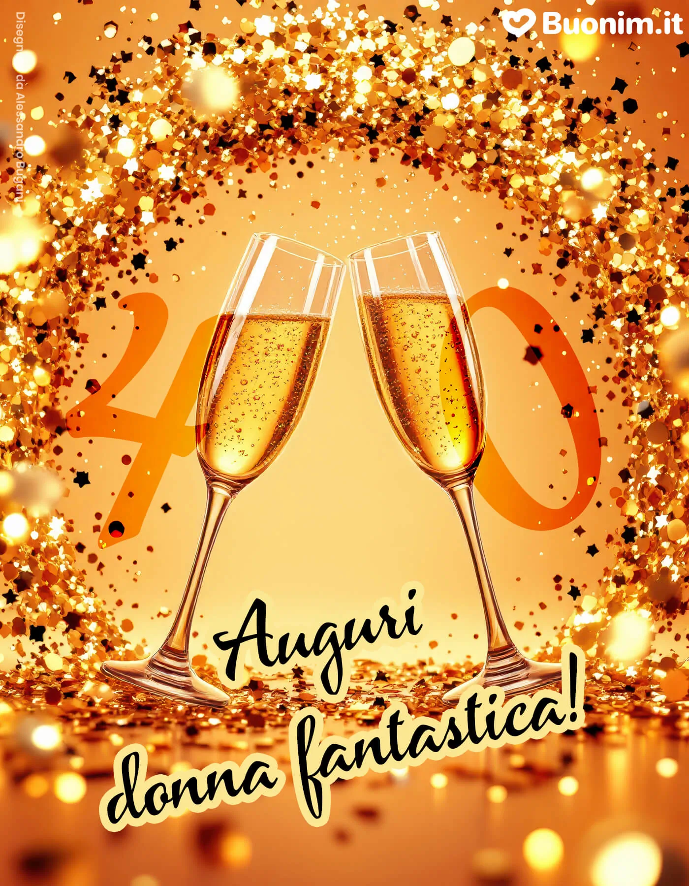 Immagine di auguri per i 40 anni di una donna da scaricare gratis e dedicare con sincerità