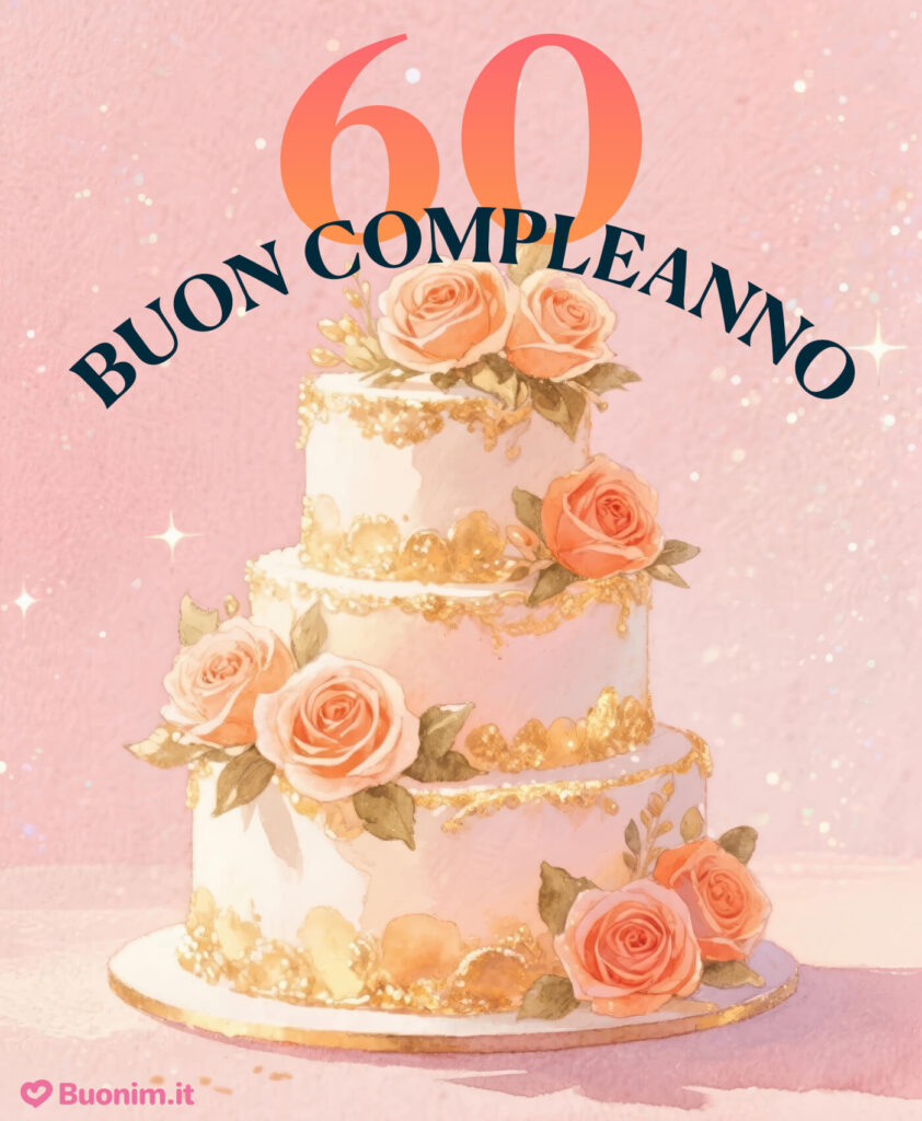 Immagine di buon compleanno per i 60 anni di una donna da inviare con tanto amore