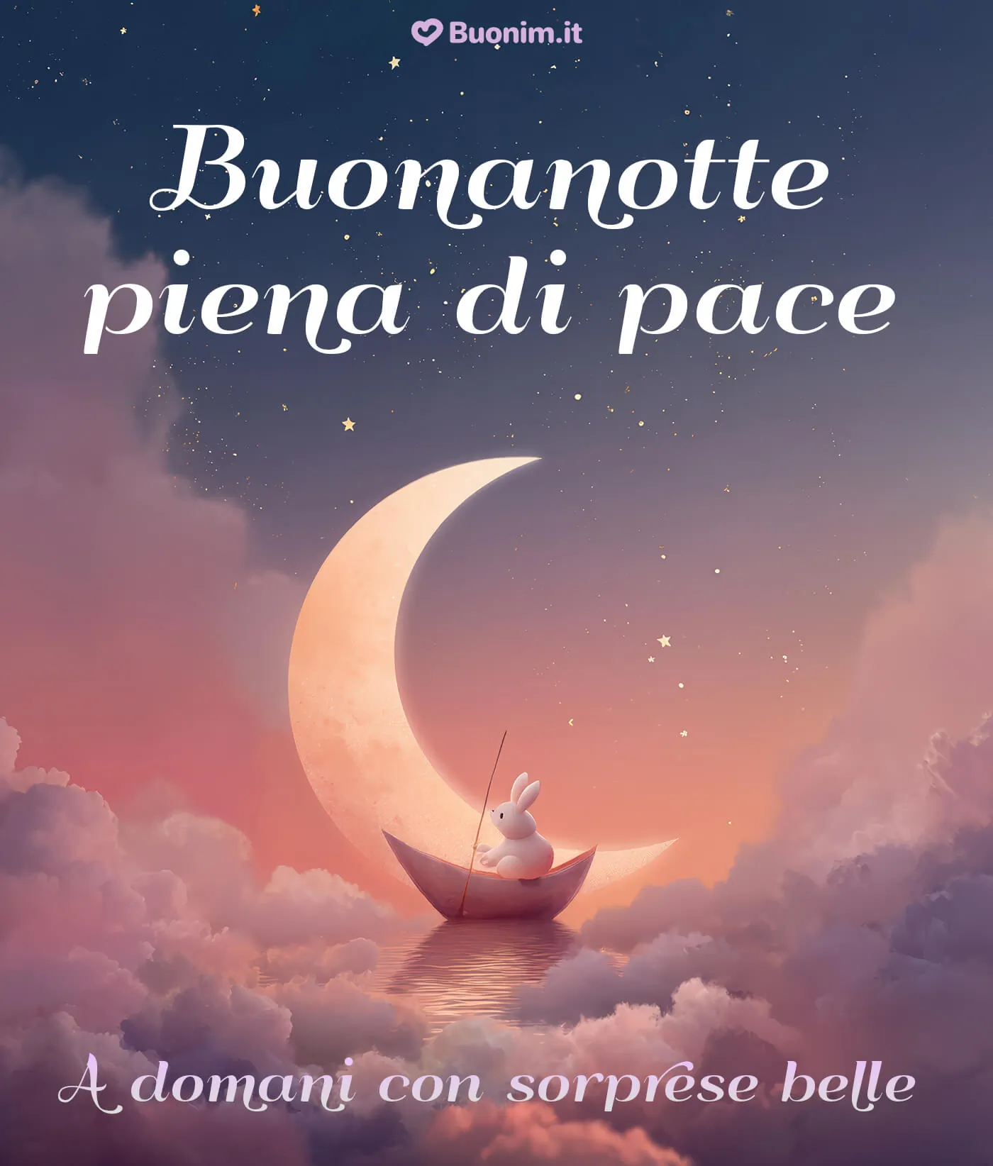 Immagine di buonanotte con pensieri nascosti per una dolce notte piena di misteri