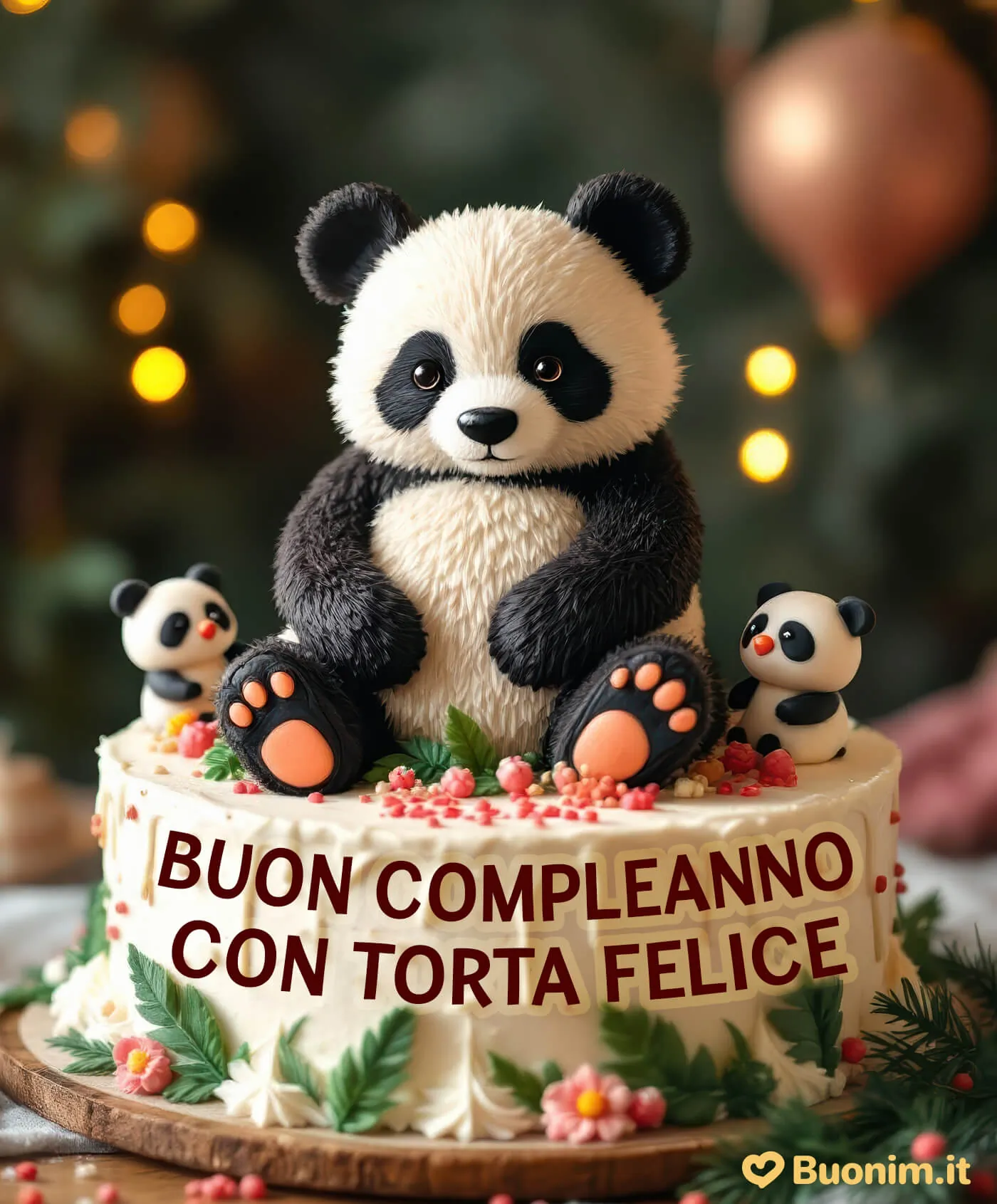 Immagine di una torta di compleanno pronta da inviare con un pensiero gentile