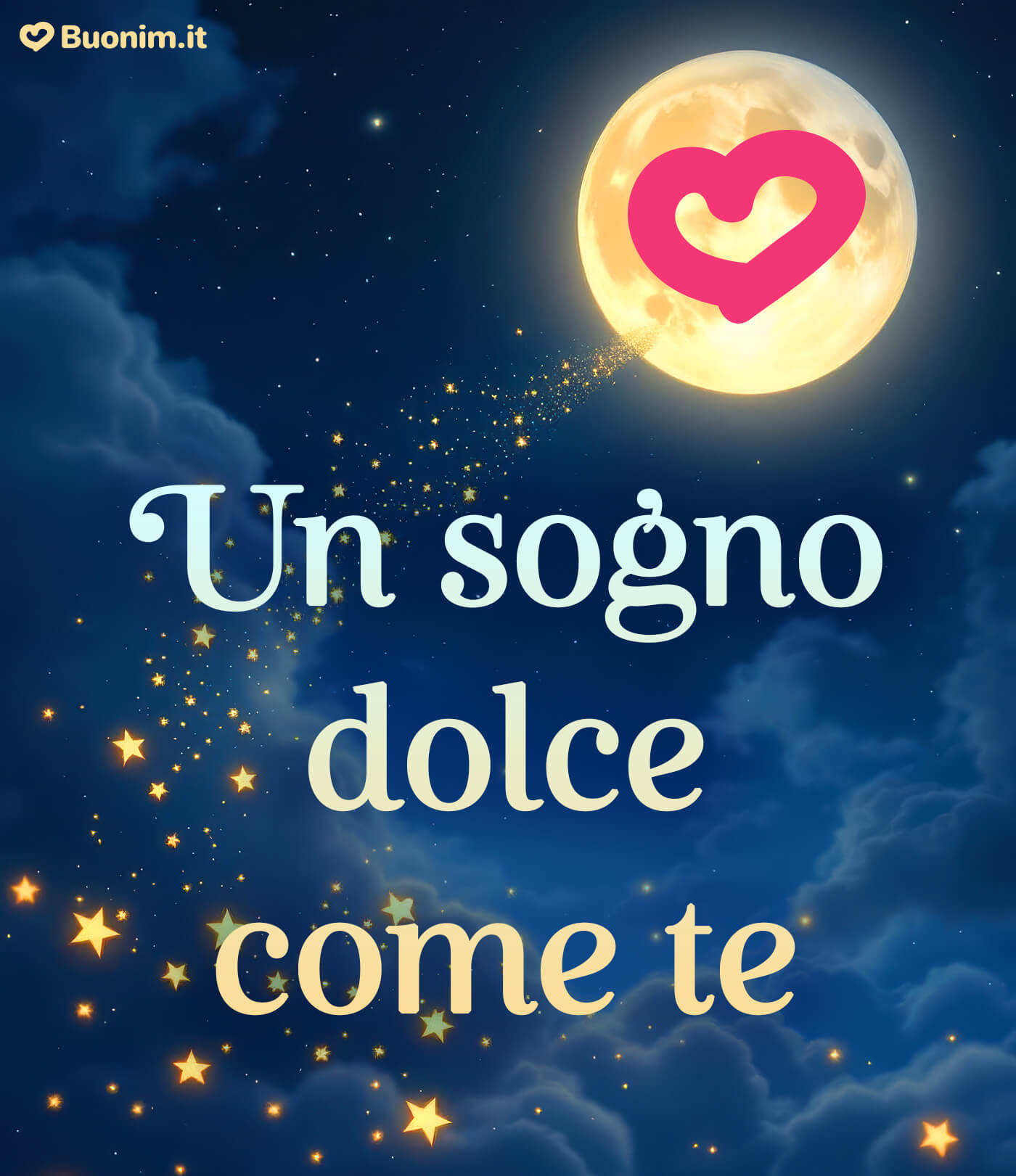 Immagine tenera per una buonanotte con amore sincero Immagine tenera per dire buonanotte con amore e dolci pensieri