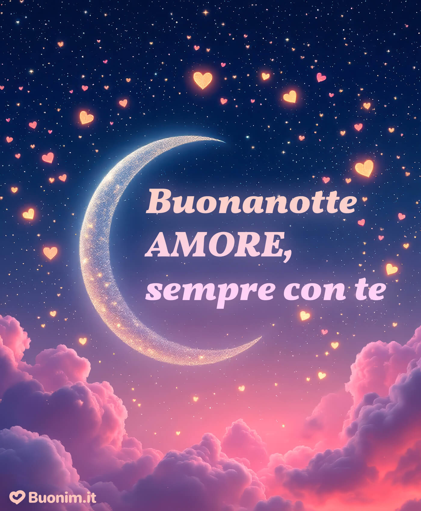 Un’immagine d’amore per augurare sogni meravigliosi Immagini bellissime di buonanotte per dire a domani con il cuore