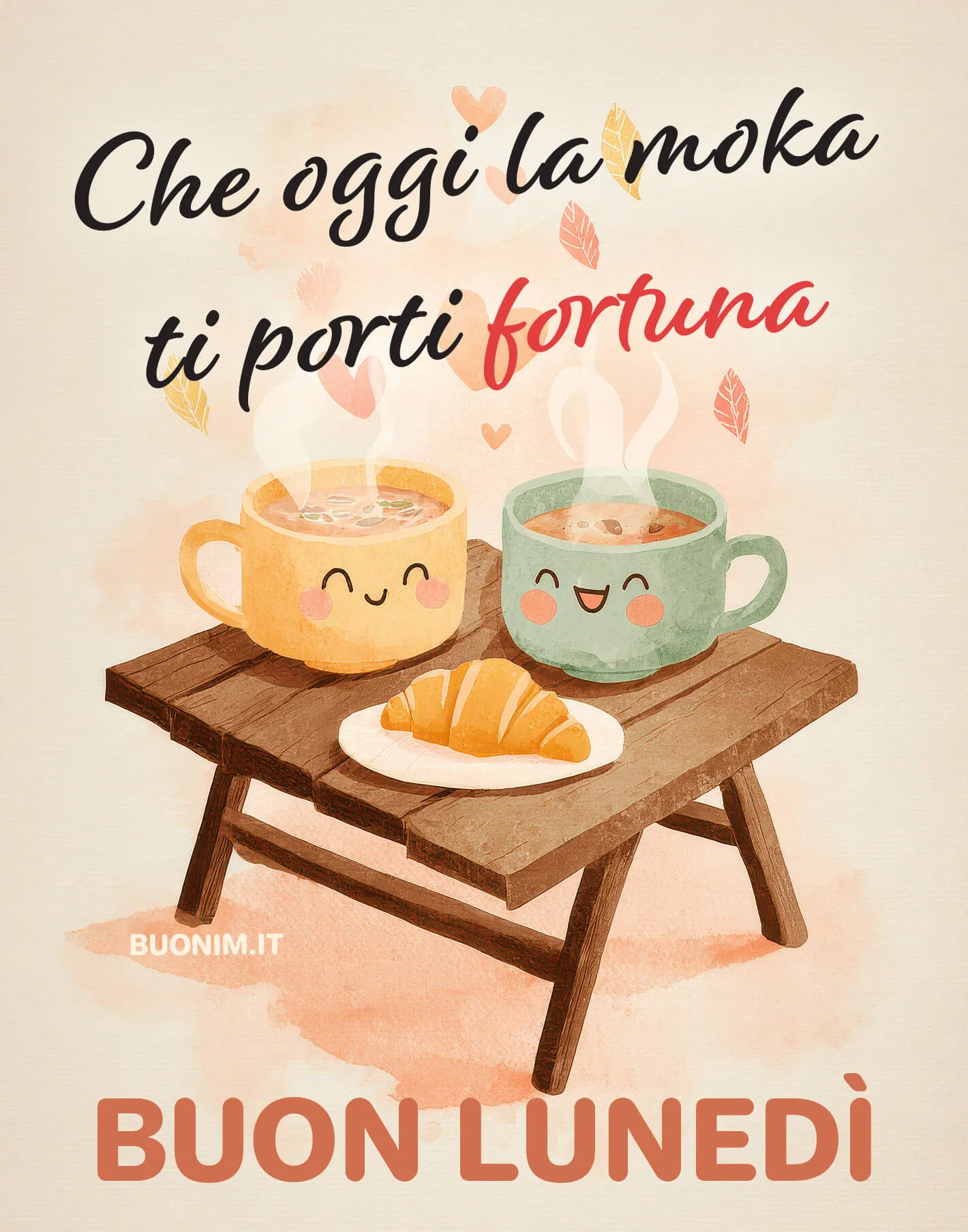 La moka portafortuna rende più dolce il risveglio e ti augura un buon lunedì pieno di sorrisi. Questa cartolina è perfetta da condividere per regalare energia alla nuova settimana.