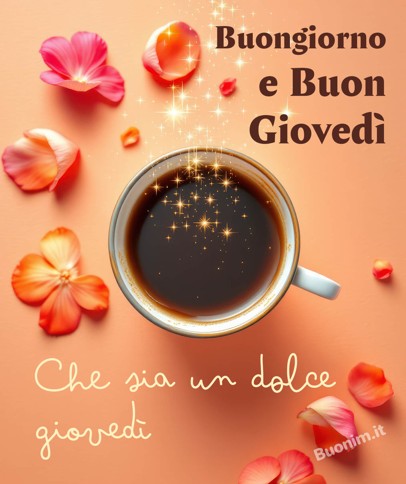 Un sorso di calma e un pensiero pieno di affetto possono rendere il giovedì più leggero. Questa cartolina è perfetta per augurare una giornata dolce, serena e luminosa.