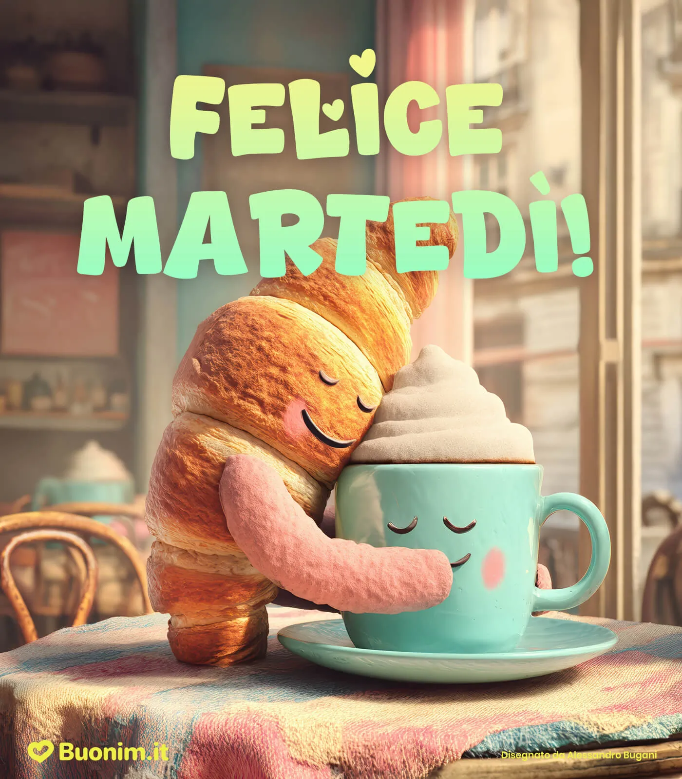 Immagini di buon martedì con un caffè fumante per iniziare la giornata con energia e positività