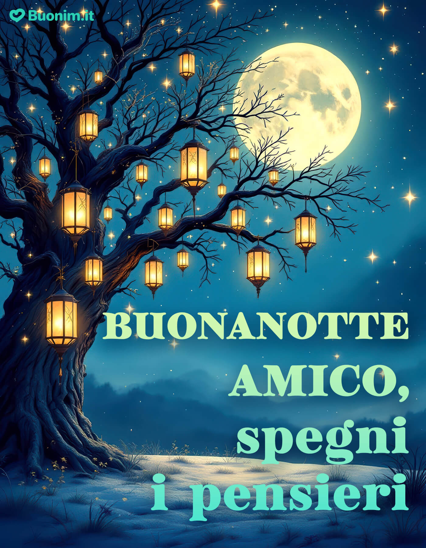 Abbraccio affettuoso di amicizia in un’immagine di buonanotte Immagini di buonanotte per un amico con parole semplici ma sincere