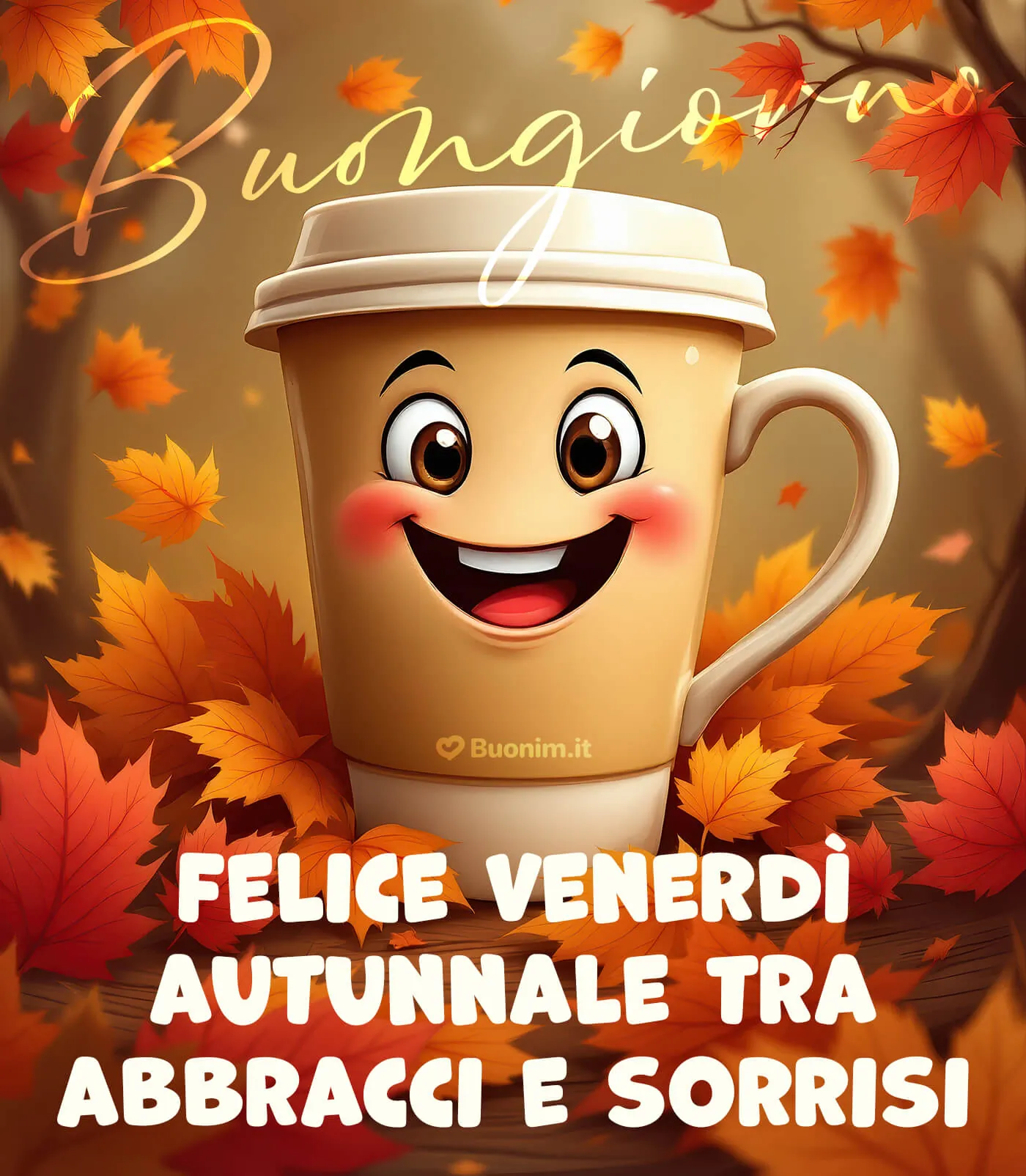 Immagini divertenti di buongiorno e buon venerdì autunnale per iniziare il weekend con un sorriso