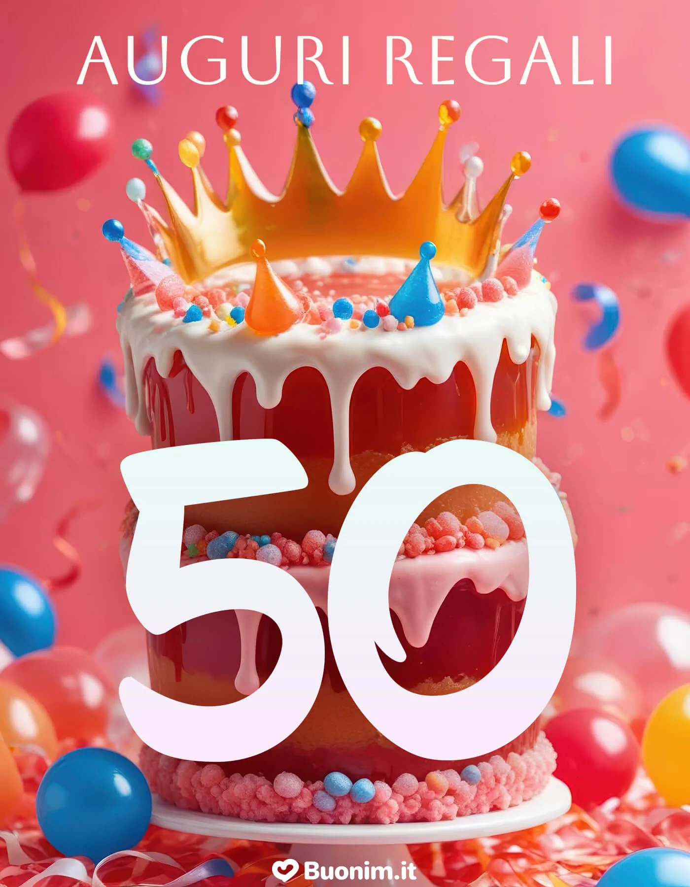Immagini divertenti per festeggiare i 50 anni di una donna con palloni, fiori e una torta tutta da ridere Immagini divertenti per festeggiare i 50 anni di una donna con palloni, fiori e una torta tutta da ridere