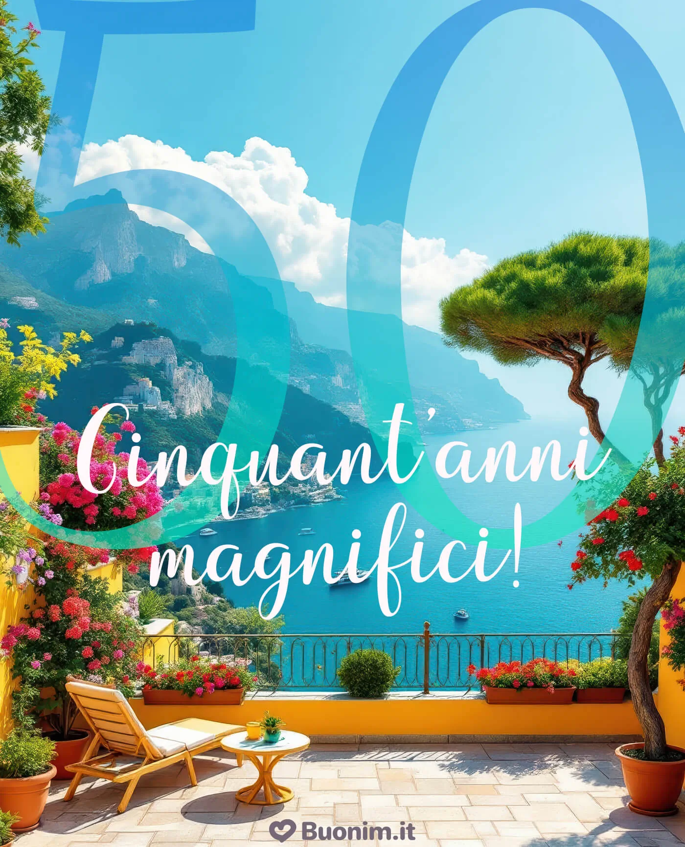 Immagini gratuite con frasi di auguri per un uomo di 50 anni da inviare su WhatsApp per iniziare la festa con stile