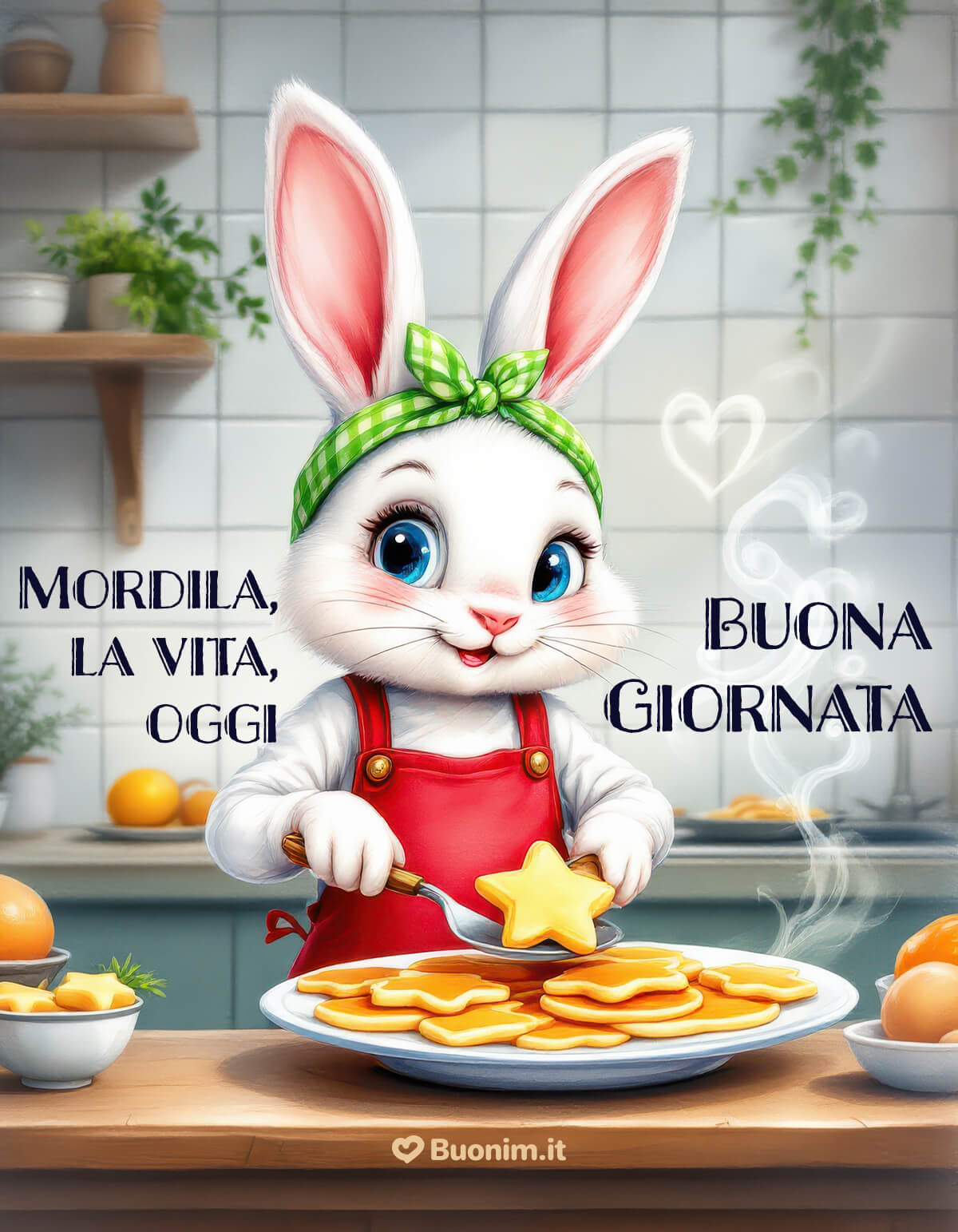 Tra profumo di dolce e stelline nel piatto, la mattina diventa più leggera. Mordi la vita oggi, con fiducia e tante coccole da mandare su WhatsApp.