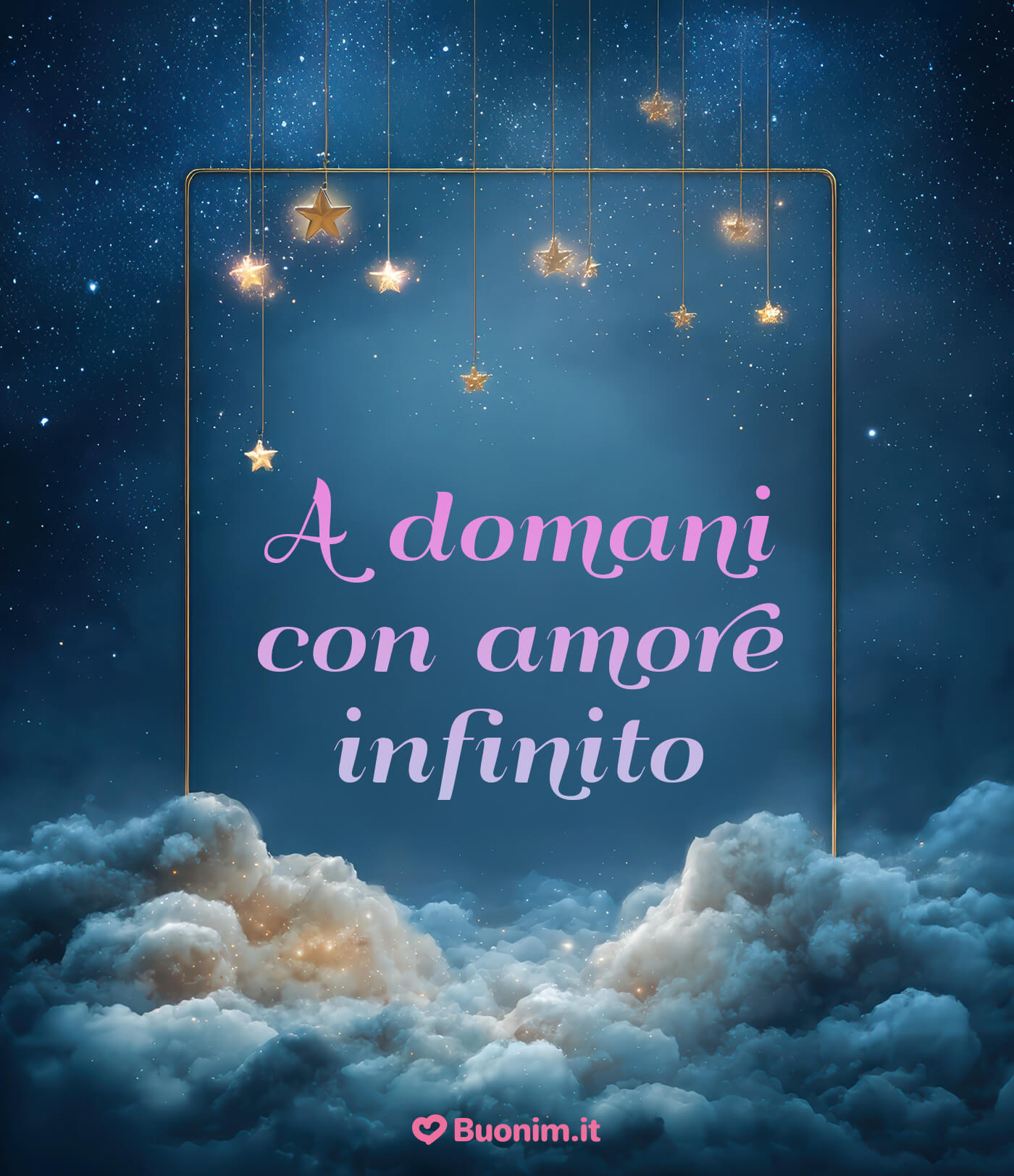 Una notte serena e dolce per riposare bene Invia un abbraccio simpatico con una dolce notte e un messaggio pieno di emozione