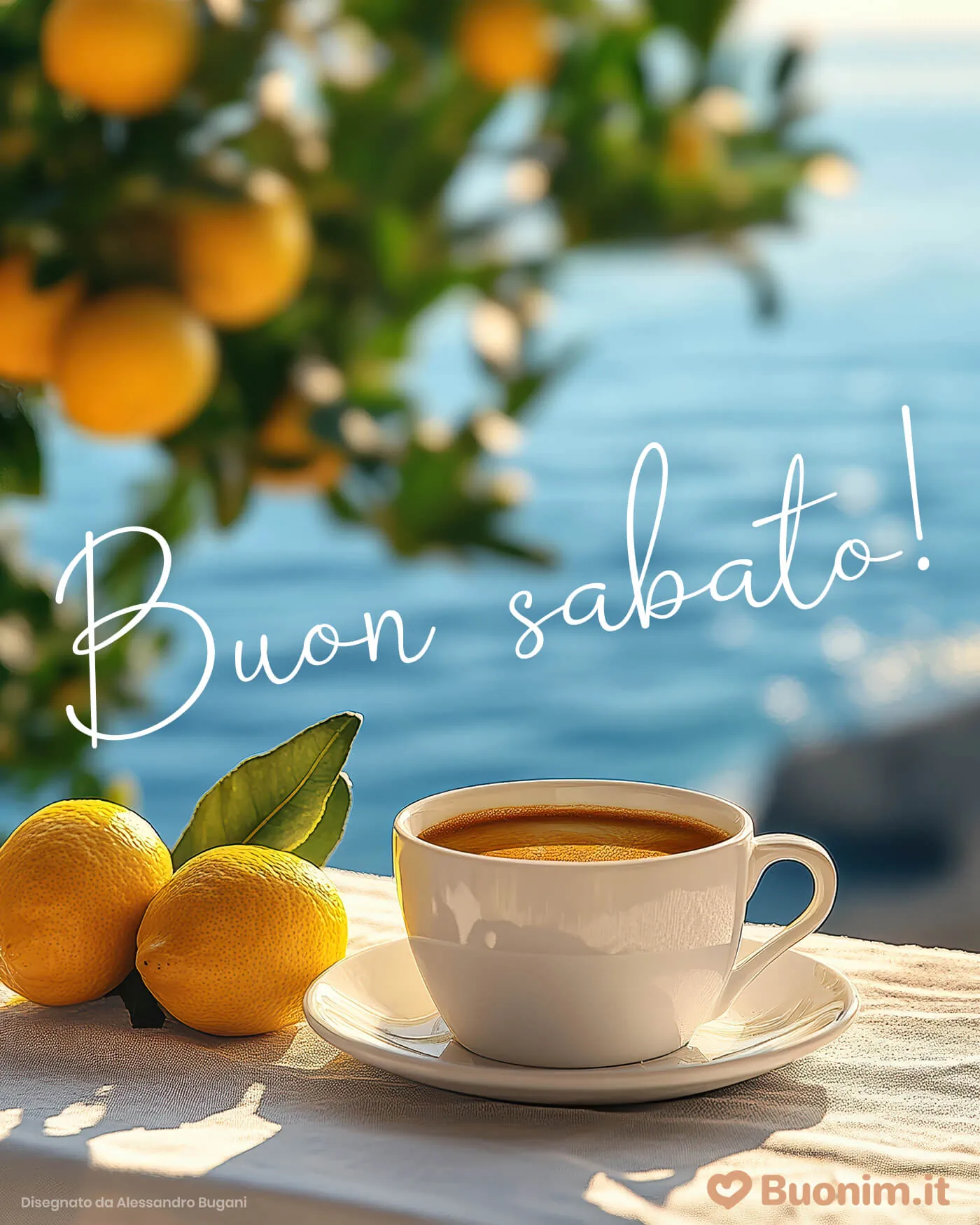 Invia una immagine di buongiorno e buon sabato per augurare un fine settimana di pace