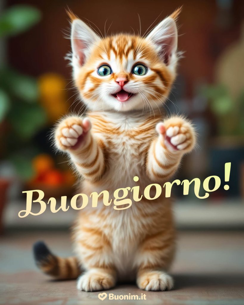 Le immagini di buongiorno con gatti simpatici