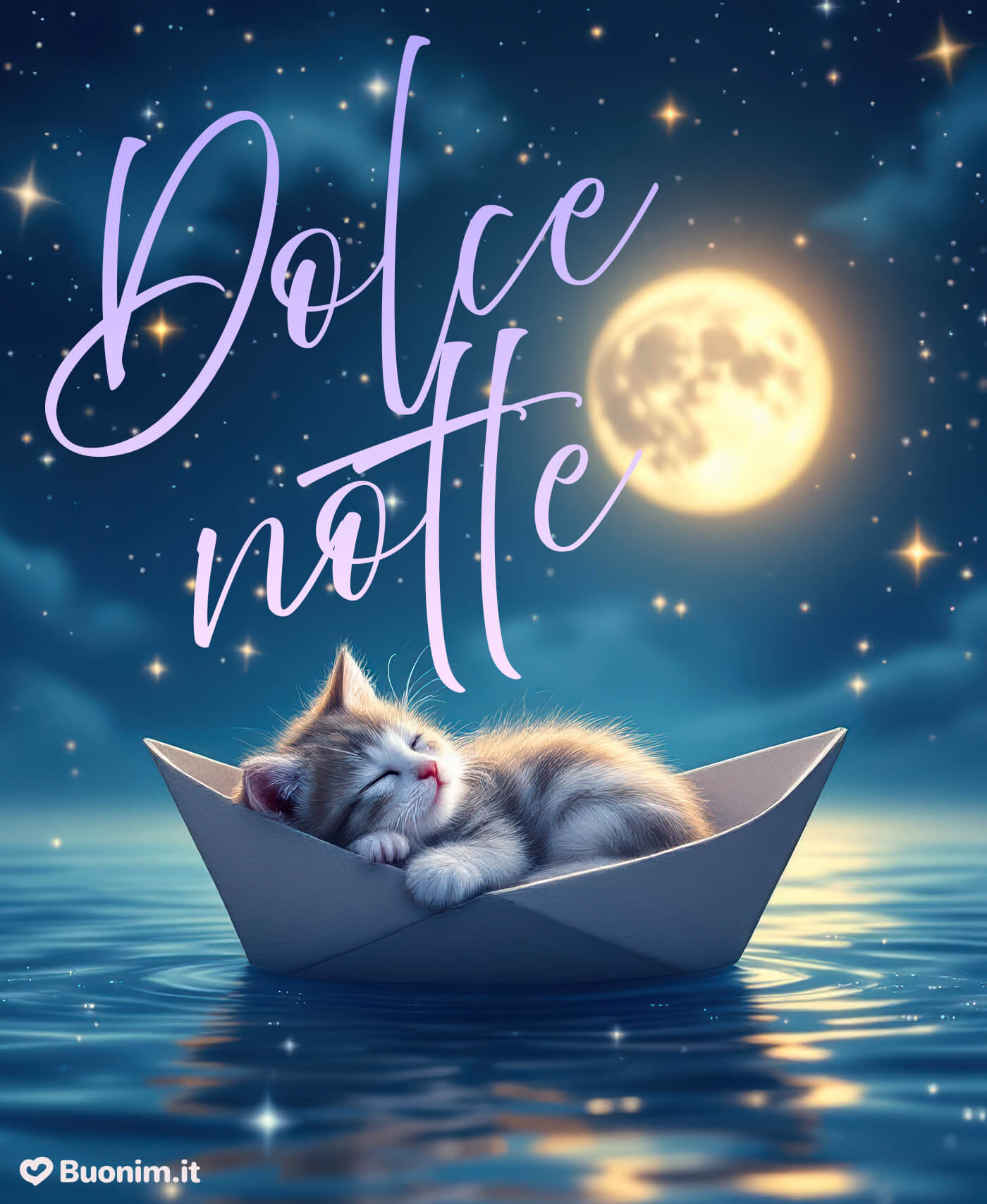 Una dolce notte a tutti da Buonim Le più belle immagini di buonanotte per WhatsApp con dolci emozioni dal cuore