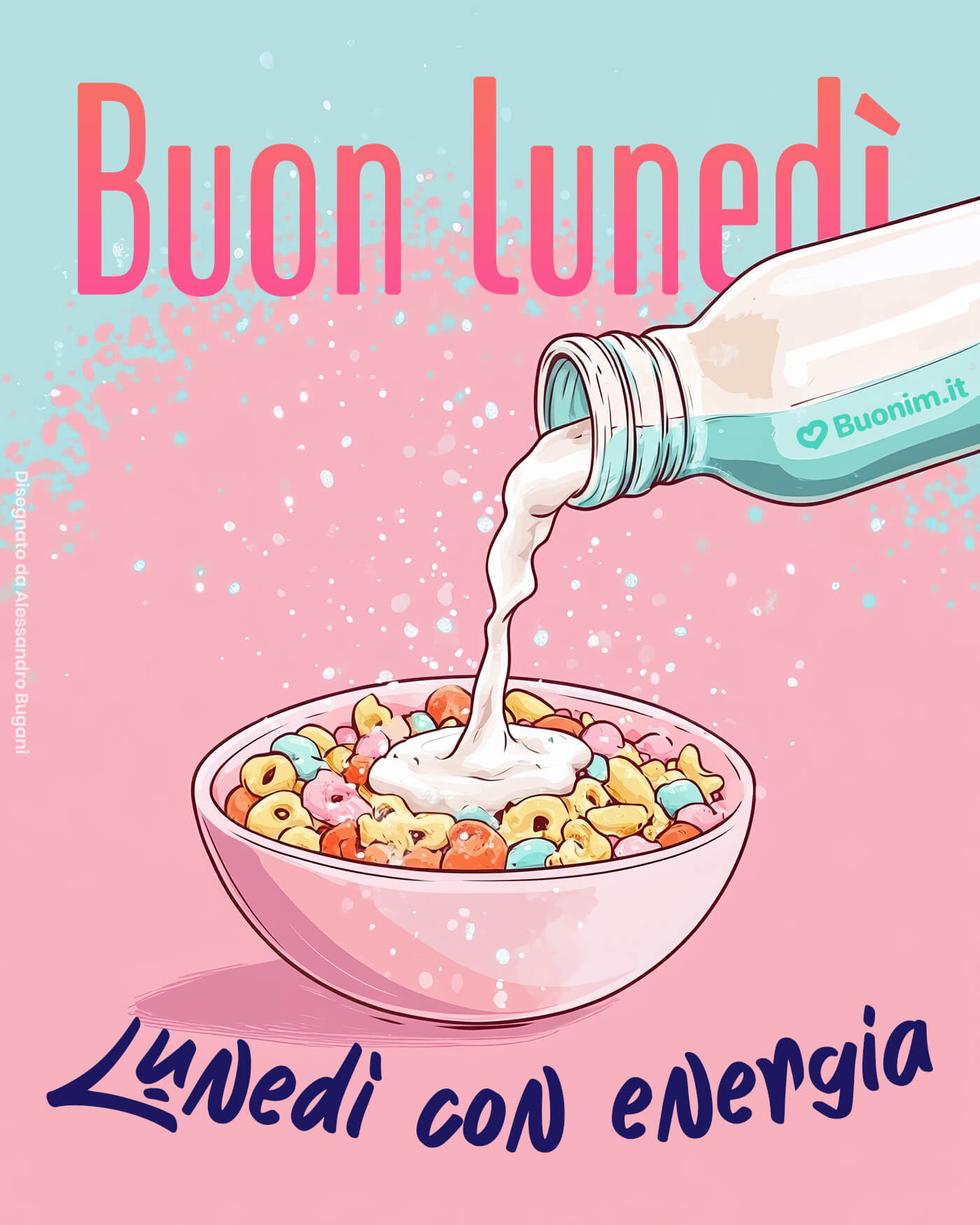 Lunedì con energia tra cereali e latte Oggi si parte con una colazione piena di colore e grinta. Ti auguro un lunedì super, senza stress, e la voglia giusta per fare tutto.