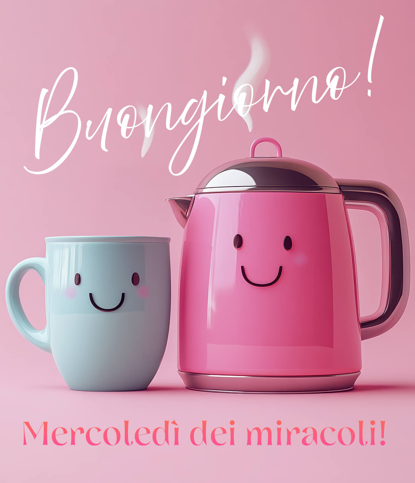 Mercoledì dei miracoli con caffè e sorriso Giornata nuova, stessa voglia di cose belle e semplici. Ti auguro un mercoledì pieno di buone notizie, con un sorriso caldo e un pizzico di magia da regalare.
