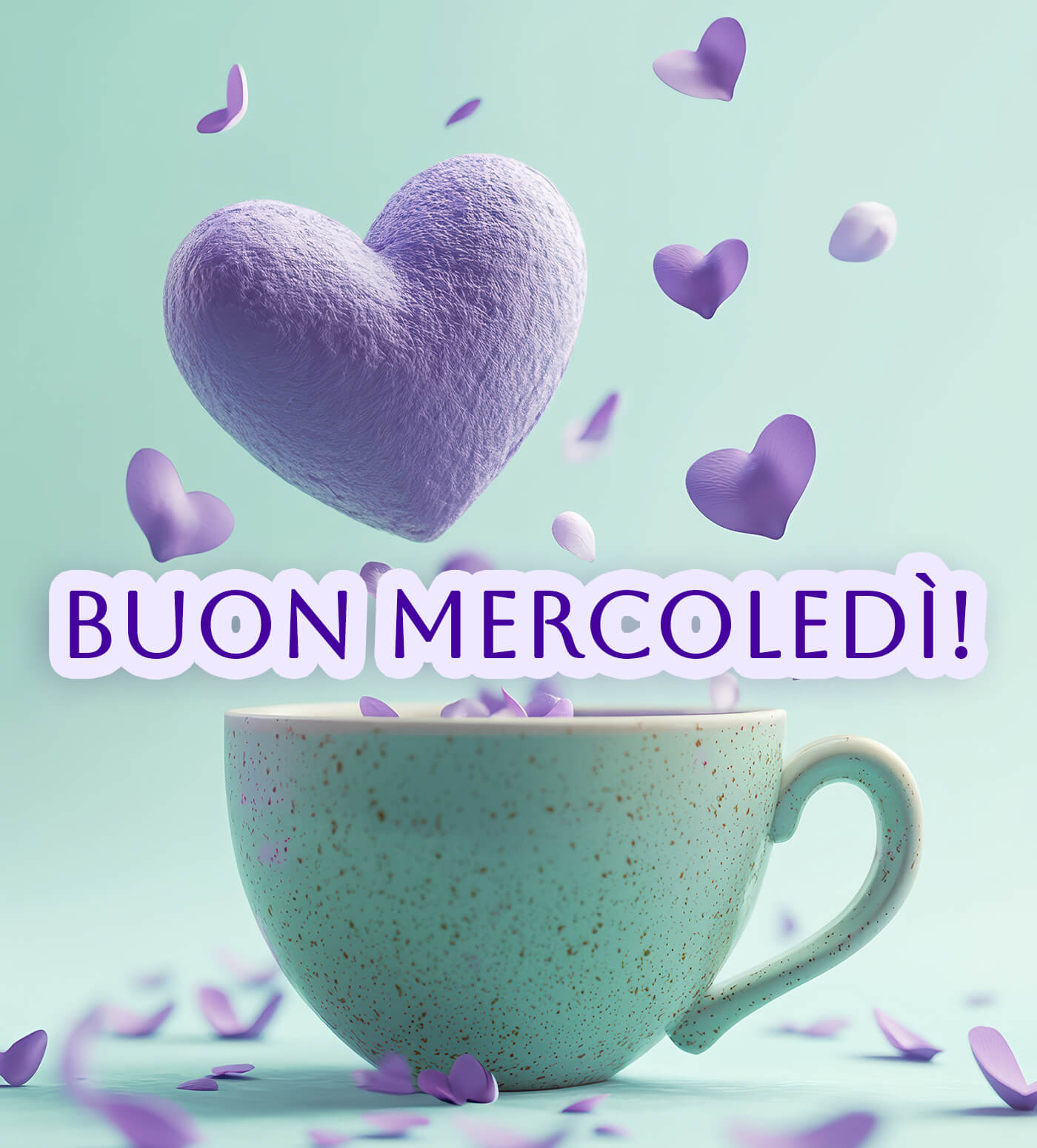 Mercoledì viola pieno di affetto e sorrisi Tra cuoricini leggeri e un sorriso che mette allegria, arriva un augurio semplice ma sincero. Buon mercoledì a te, con dolcezza e un po’ di tenerezza.