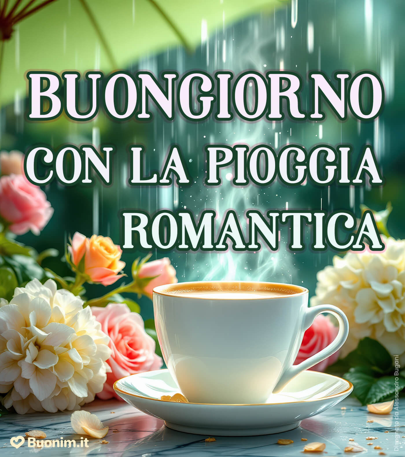 Immagini romantiche di pioggia che scaldano l’anima Oggi piove ma il buongiorno porta amore e speranza