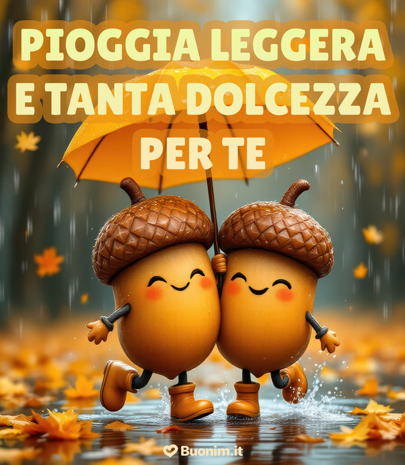 Che la pioggia diventi musica dolce per la tua anima Oggi piove ma ti auguro una giornata piena di amore
