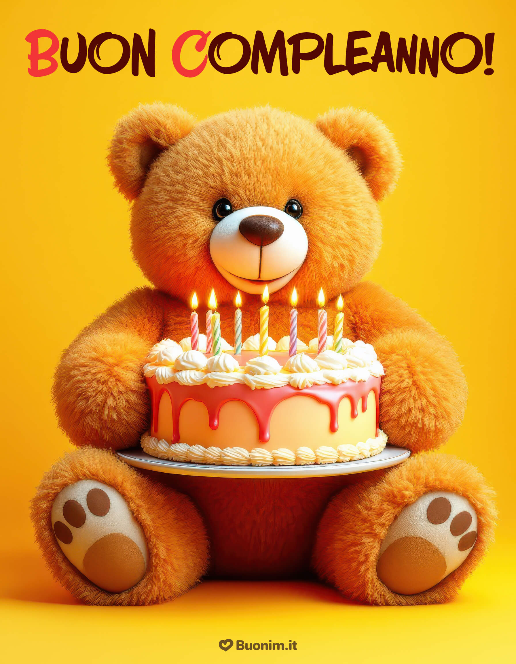 Orsetto dolce con torta immagini di buon compleanno Soffio di candeline e occhi che brillano di gioia. Ti mando auguri pieni di dolcezza, un abbraccione e tanta felicità per festeggiare come meriti.