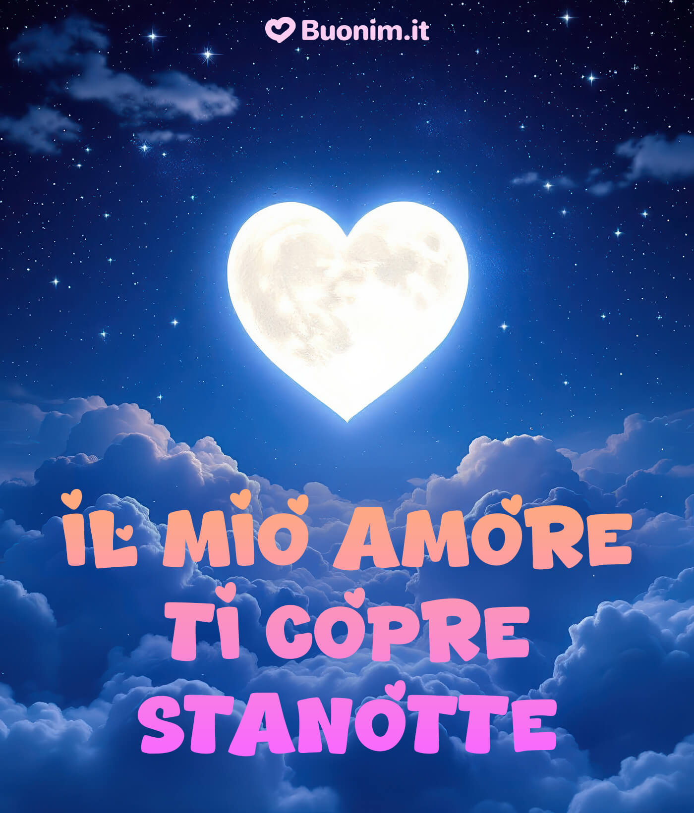 Immagine di buonanotte con tempesta di emozioni d’amore Pensa a chi ami e invia un pensiero tenero per la buonanotte