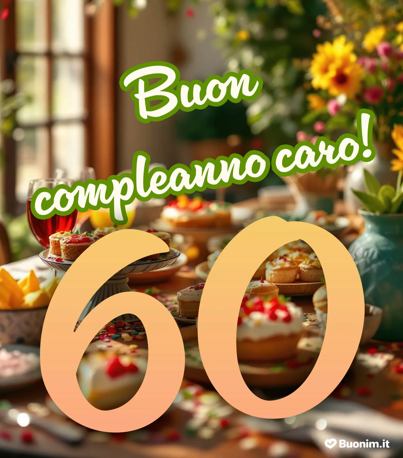 Regala immagini eleganti di buon compleanno per uomo per il 60° compleanno con un messaggio speciale