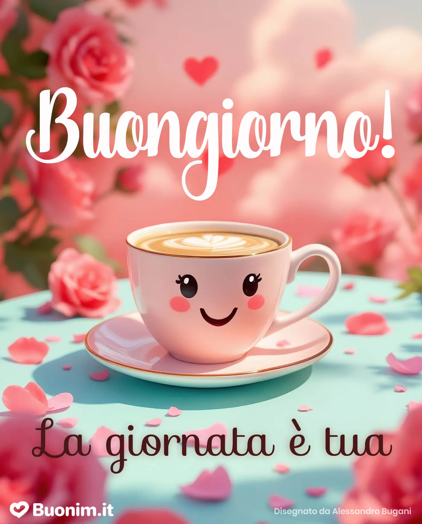 Regala un sorriso con immagini di buongiorno con il caffè gratis e tanta positività