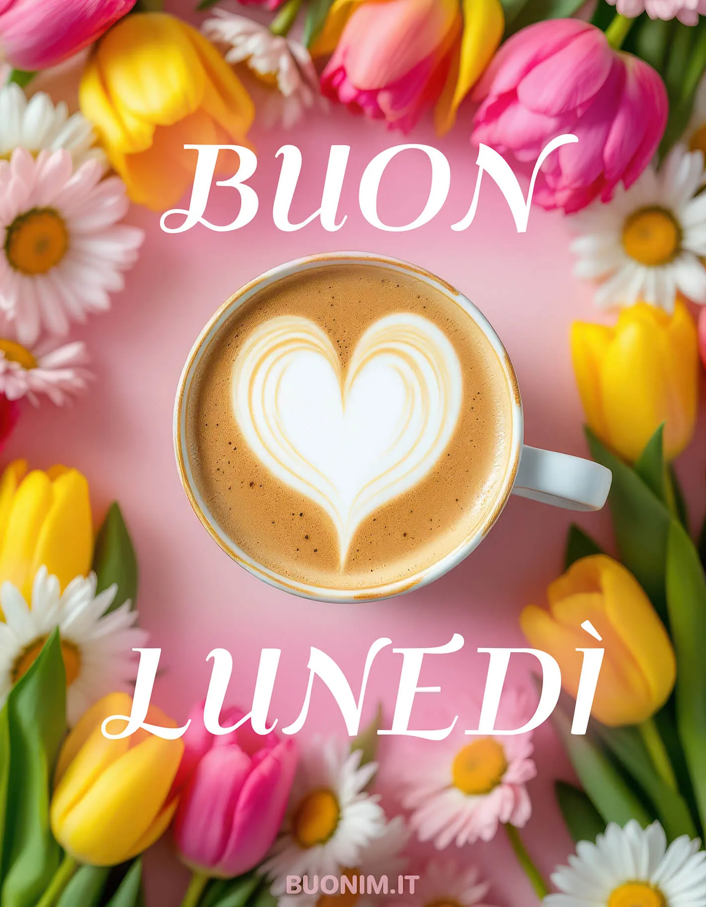 Profumo di caffè, tulipani colorati e una schiuma a cuore rendono speciale il risveglio. Al mio tesoro auguro buon lunedì, pieno d’amore, energia, armonia, dolcissimi bacini.
