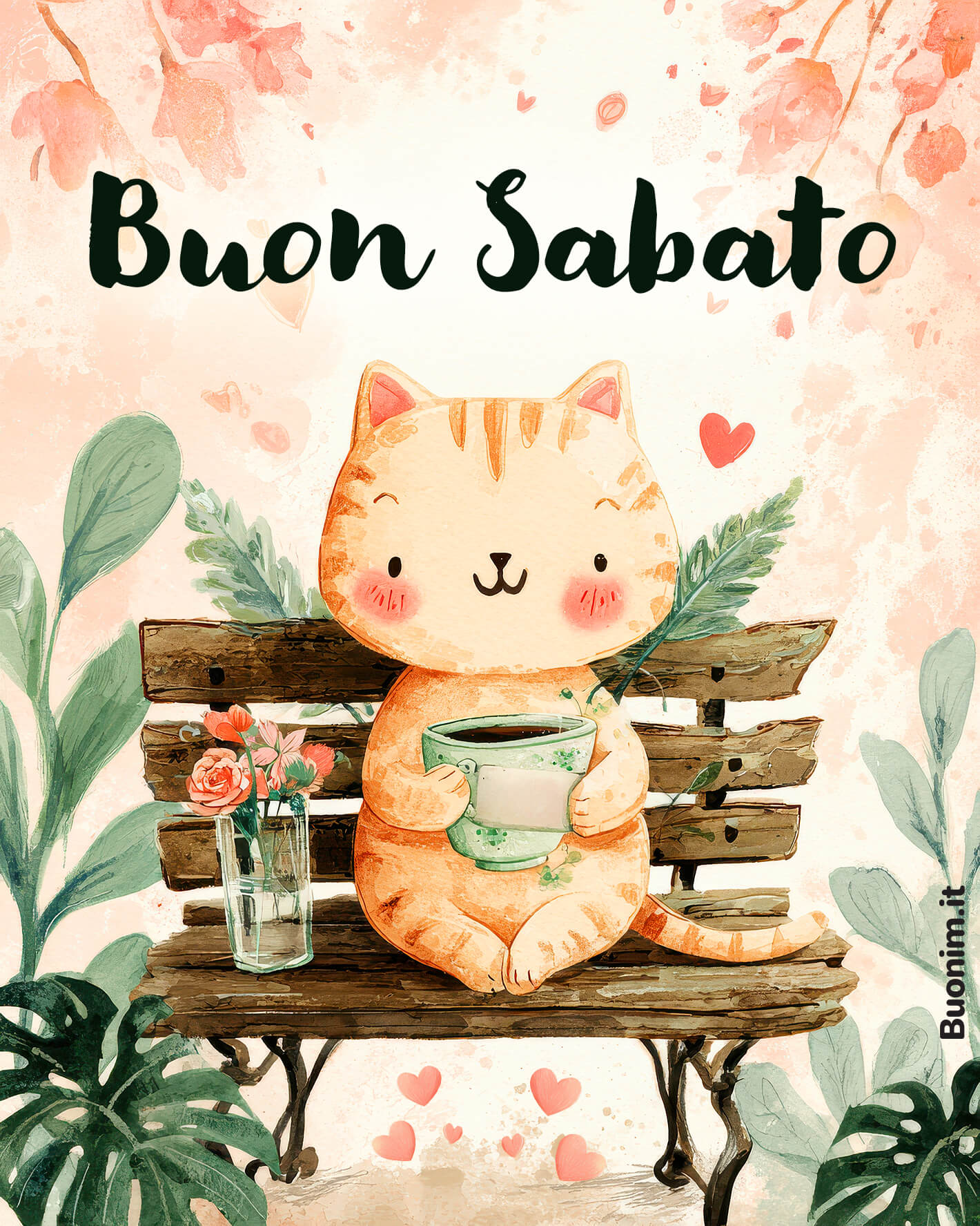 Questo gattino tranquillo ricorda che oggi si può rallentare. Ti auguro un sabato sereno, con piccole coccole, messaggi pieni d’affetto e una pausa calda da gustare.