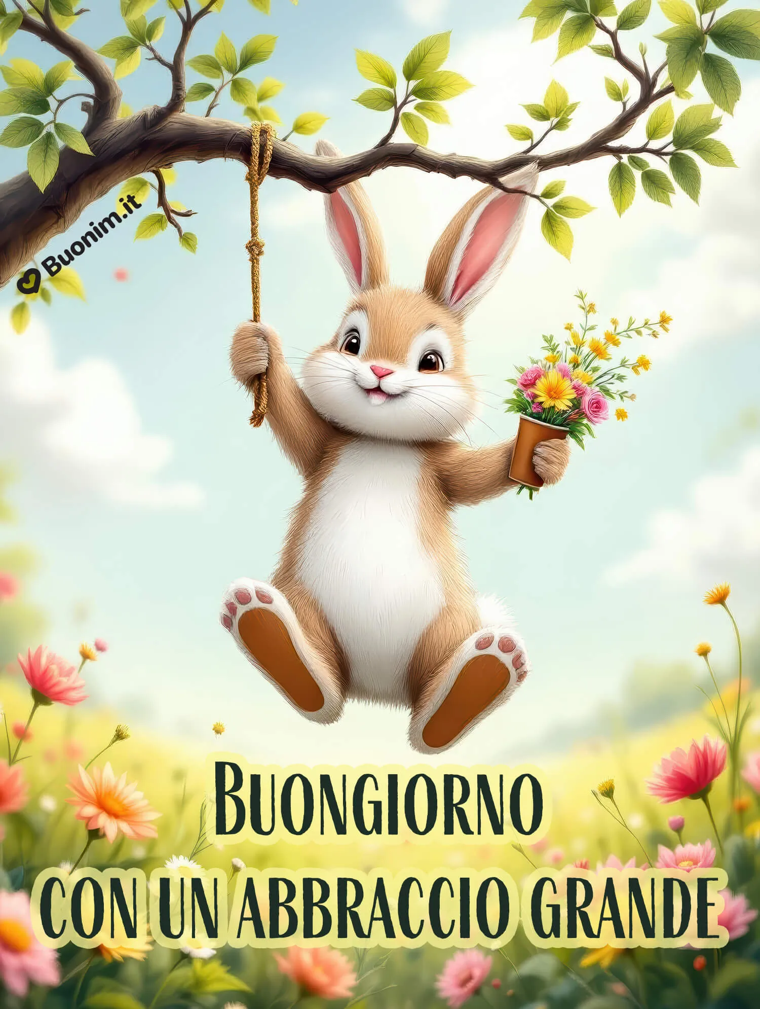 Buongiorno con animali e fiori per un’anima serena Scarica gratis per whatsapp il buongiorno più dolce con i fiori del cuore
