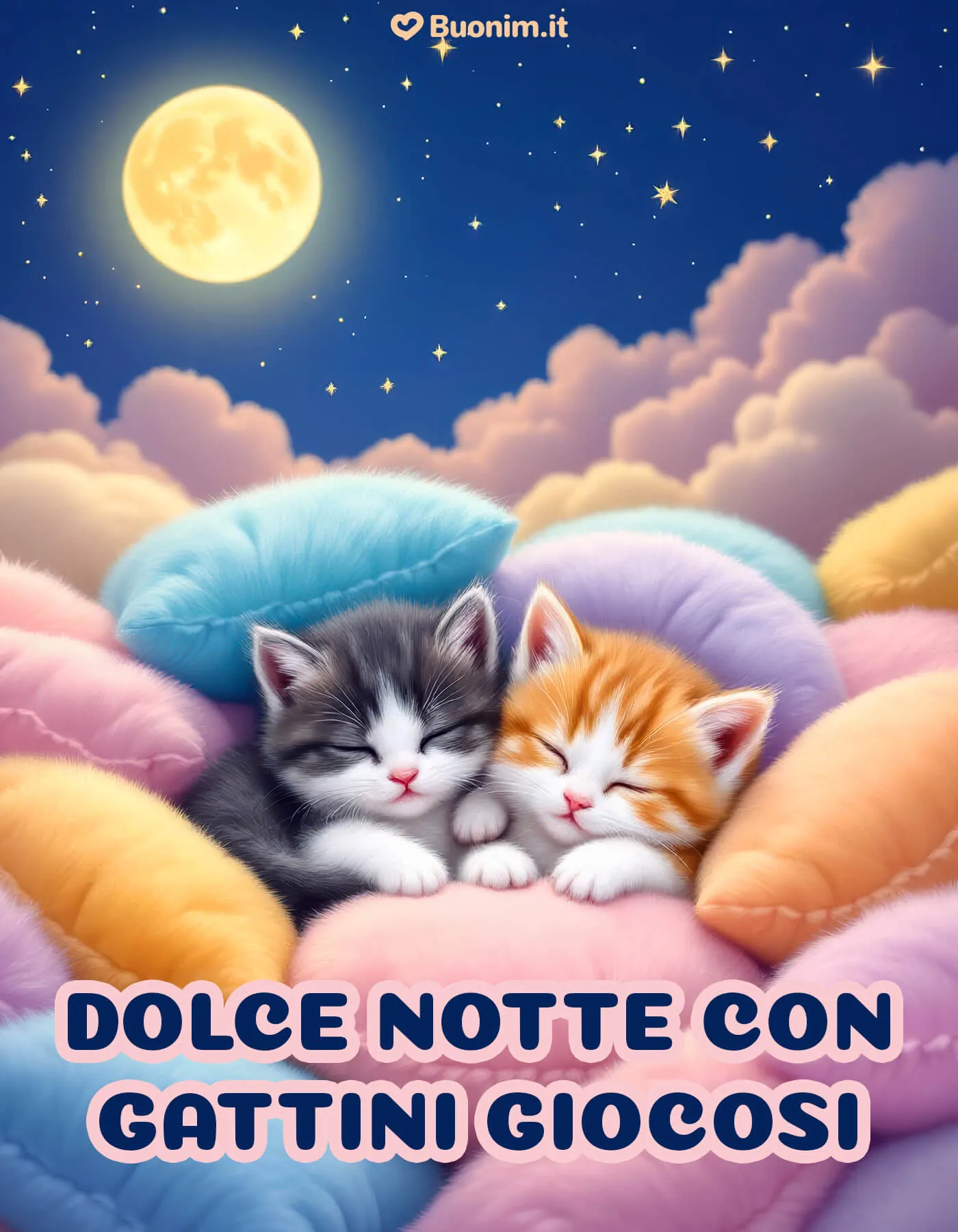 Scarica gratuitamente immagini di dolce notte con gattini per un momento di tenerezza