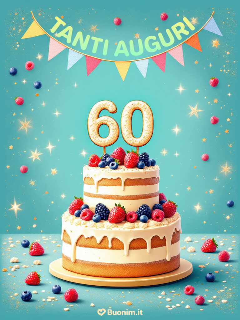 Scarica immagini di auguri per i 60 anni per sorprendere con dolcezza chi ami