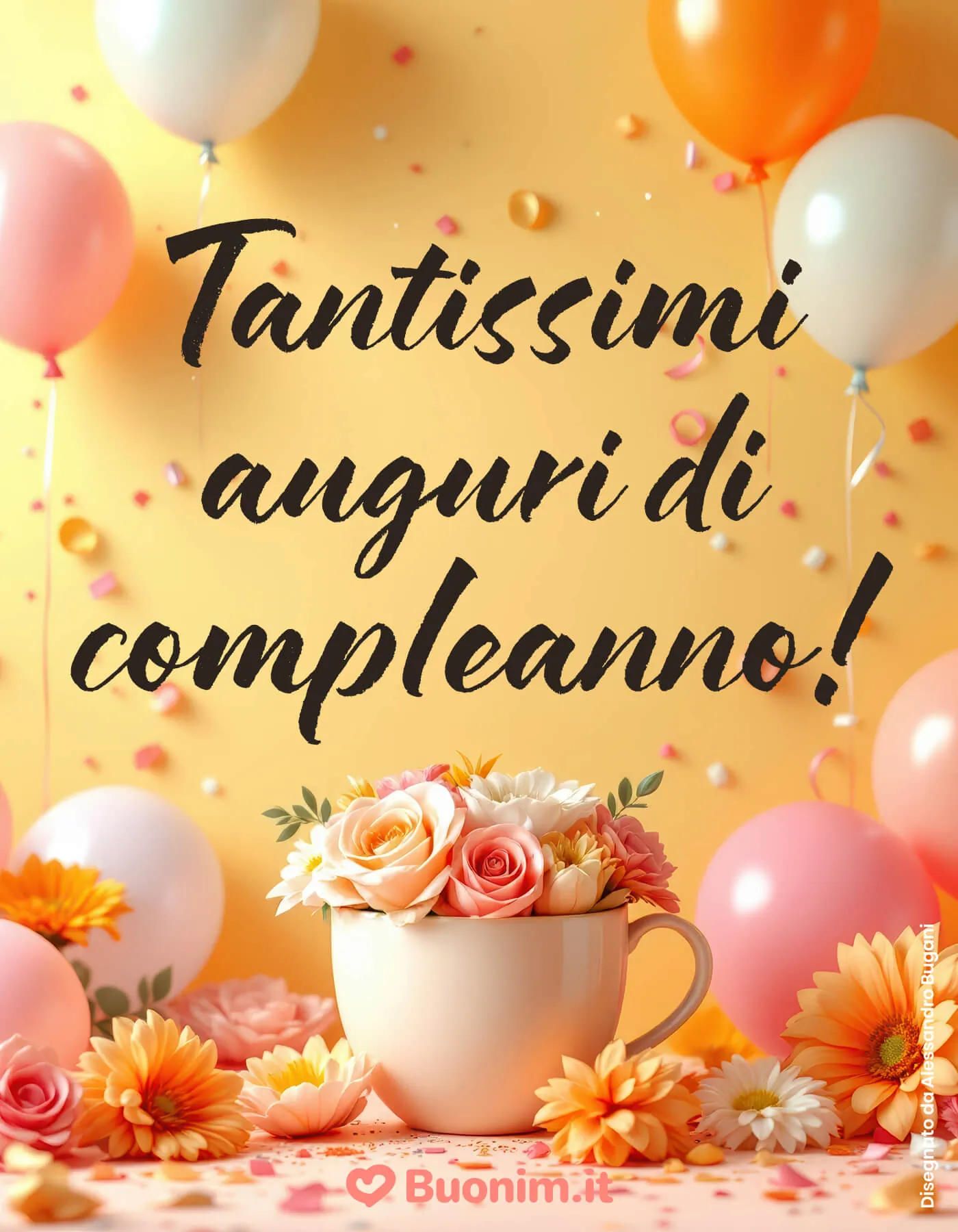 Scarica immagini di buon compleanno per donna con fiori per augurare una giornata speciale