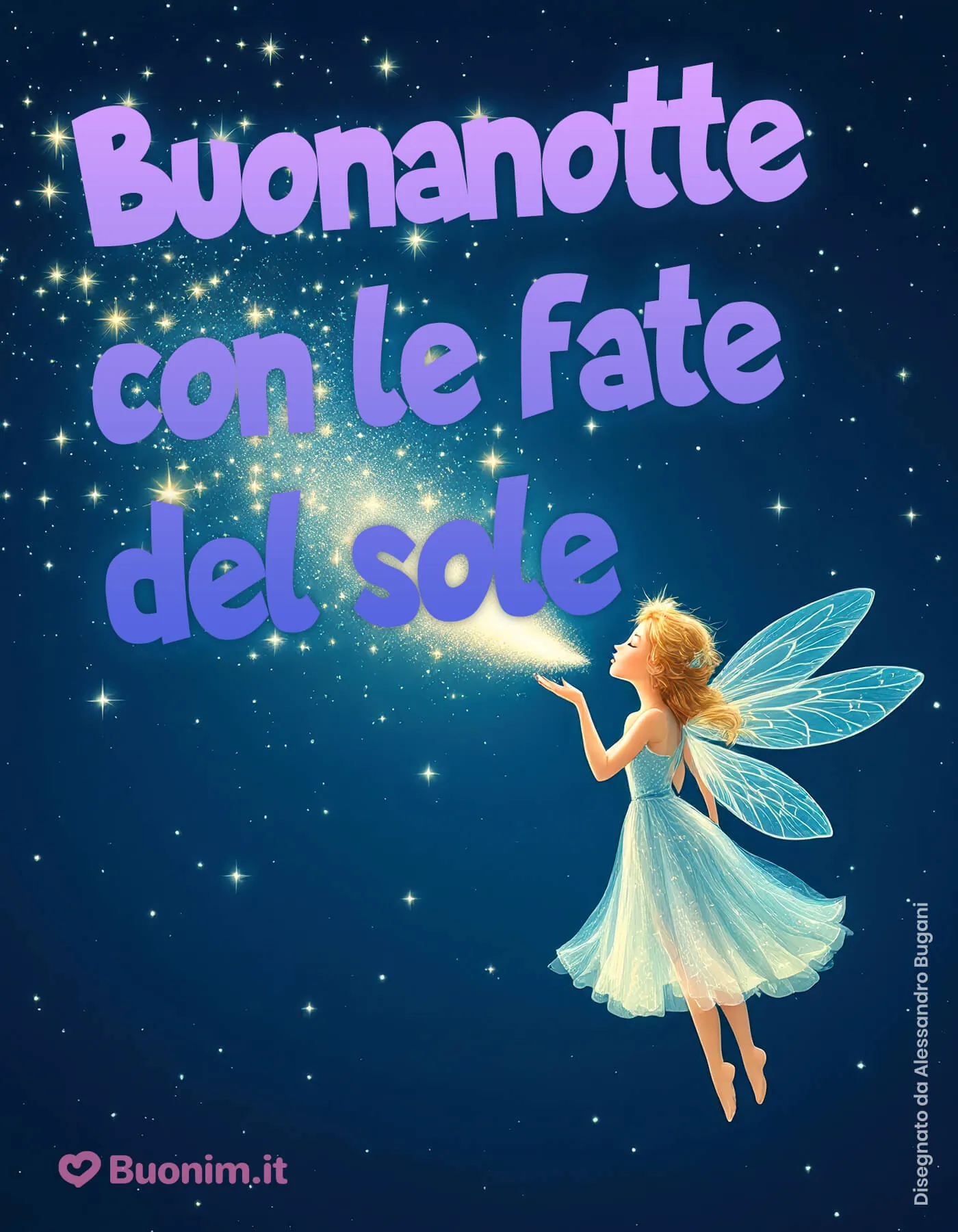 Scarica le immagini di buonanotte con le fate del sole per regalare un sorriso a chi ami