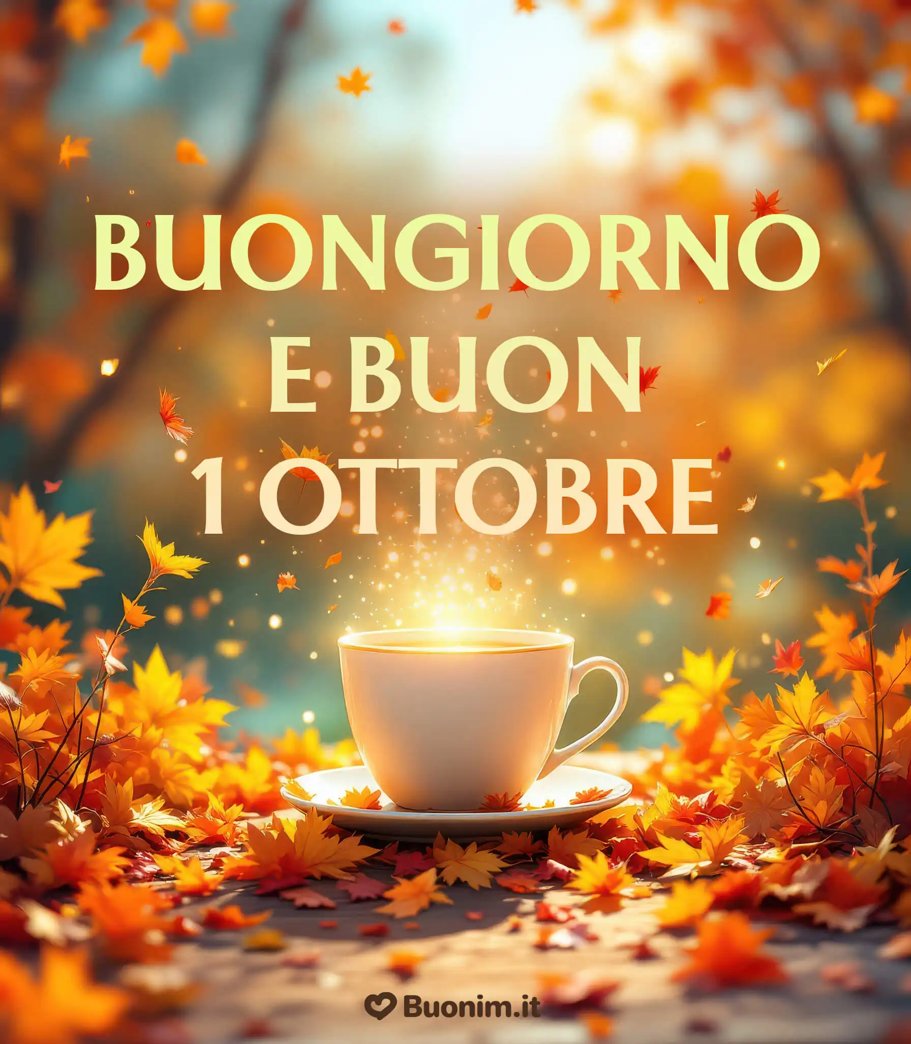 Scarica questa immagine luminosa di ottobre e augura una giornata piena di luce e serenità