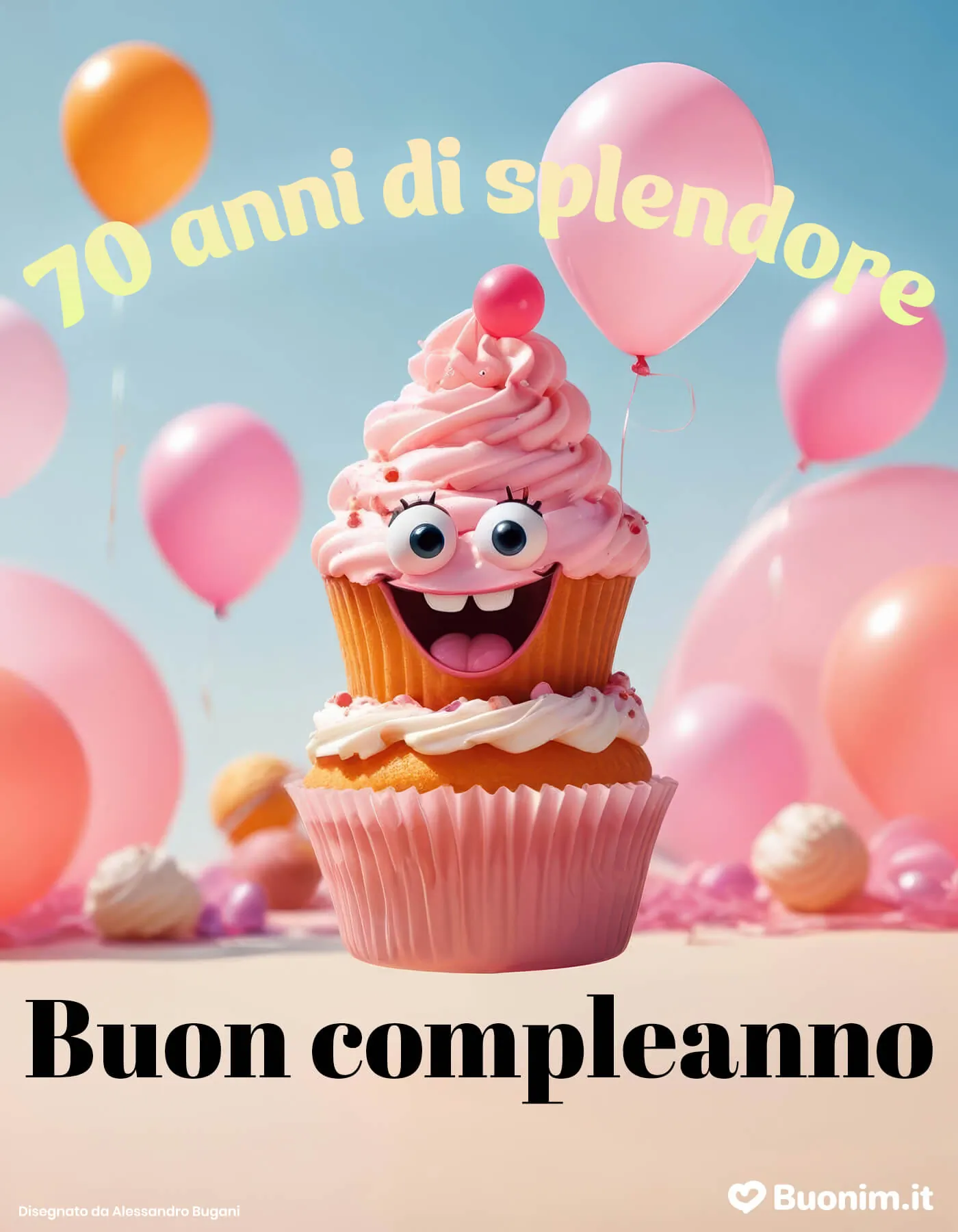 Scegli un’immagine di auguri per i 70 anni di una donna e invia un pensiero che resta