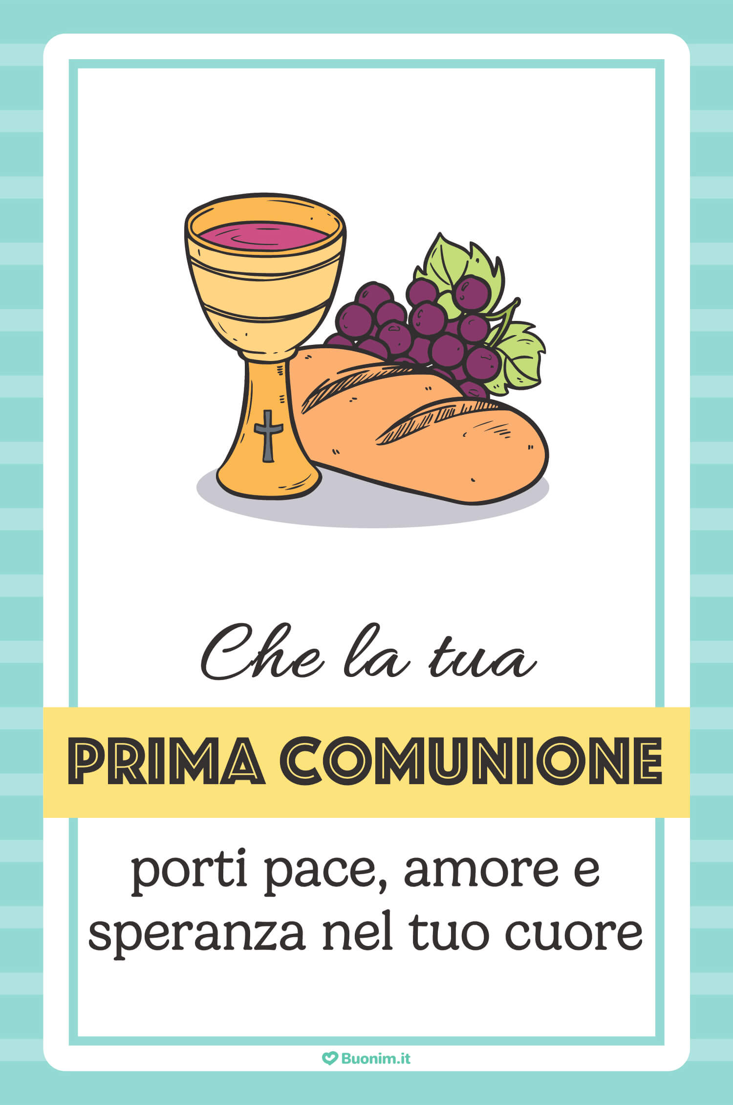 Biglietto di auguri per la prima comunione da scrivere col cuore Simboli per la prima comunione da usare nei tuoi auguri