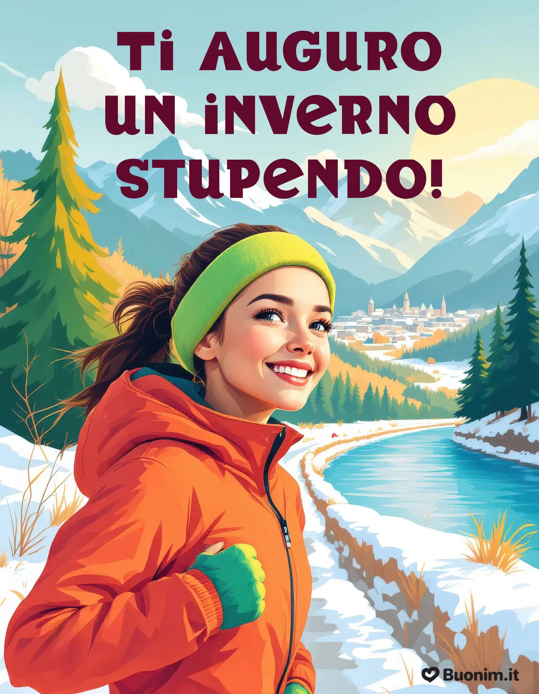 Passi elastici lungo il fiume azzurro, aria pungente e cuore leggero che dice vai e splendi. Un’immagine dell’inverno che profuma di libertà e di speranza. Che questa stagione ti regali forza, pace e dolcezza.