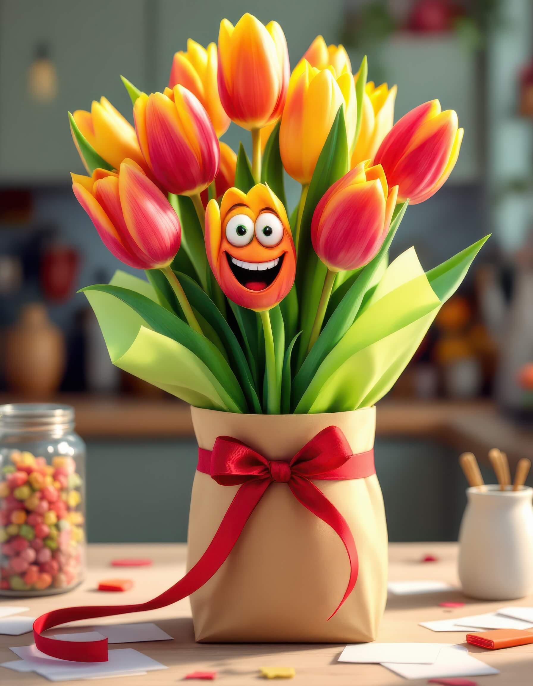 Che sia un risveglio allegro come questo mazzo pieno di vita. Lascia spazio ai pensieri belli e ti mando bacini, energia buona e tanta dolcezza per oggi.