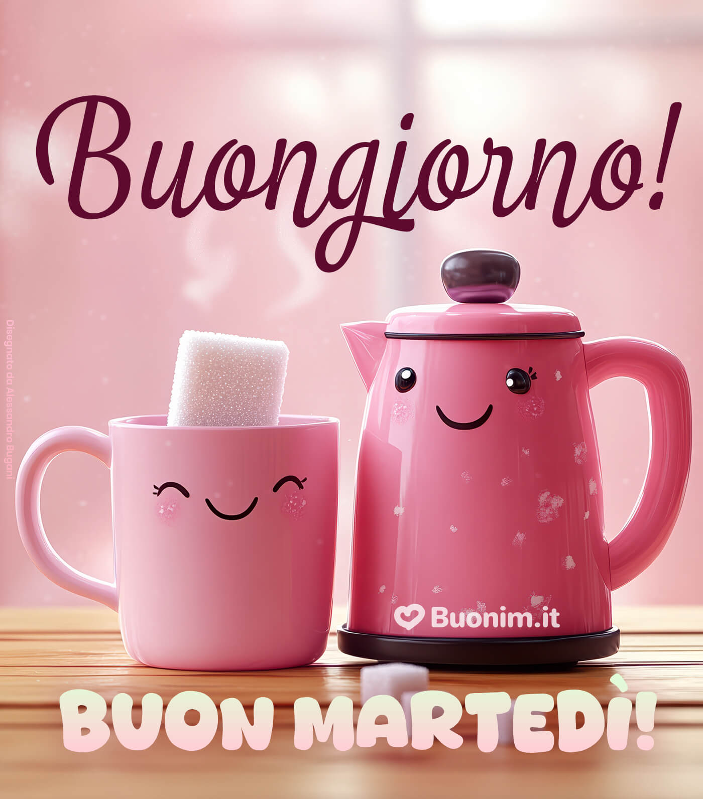 Tenerezza rosa per un martedì zuccherato Tra tazza e teiera che fanno compagnia, la giornata parte con più gentilezza. Ti auguro un martedì tranquillo e dolcissimo, con pensieri belli e un abbraccio.