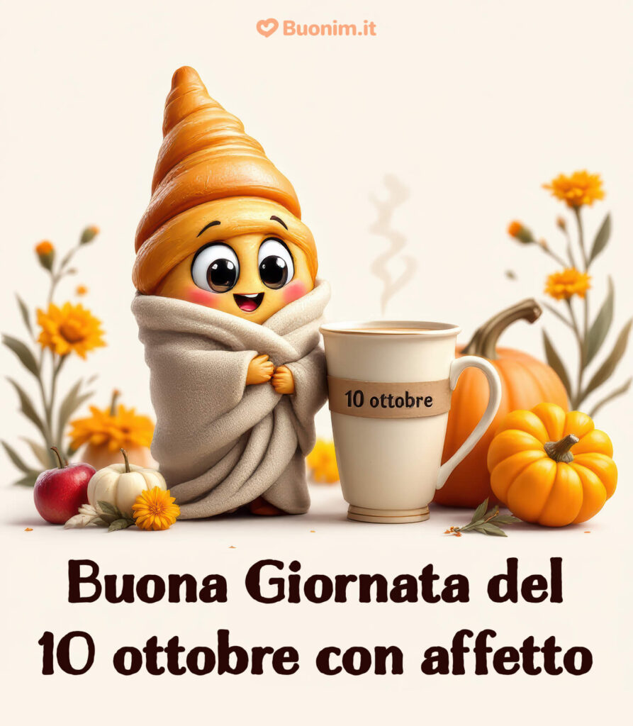 Ti auguro una buona giornata del 10 ottobre piena di serenità e dolcezza
