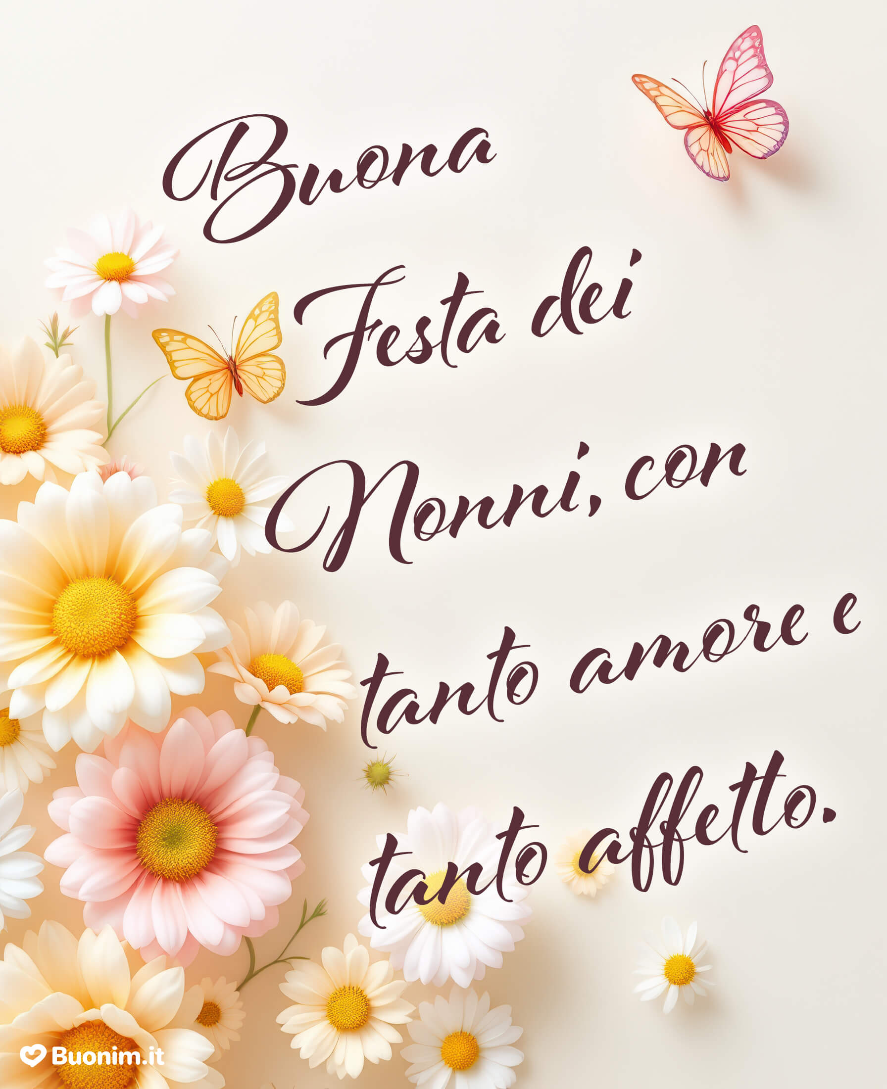 Buona festa dei nonni con un abbraccio grande e sincero Ti auguro una festa dei nonni piena di amore, pace e dolcezza da vivere con tutta l’anima