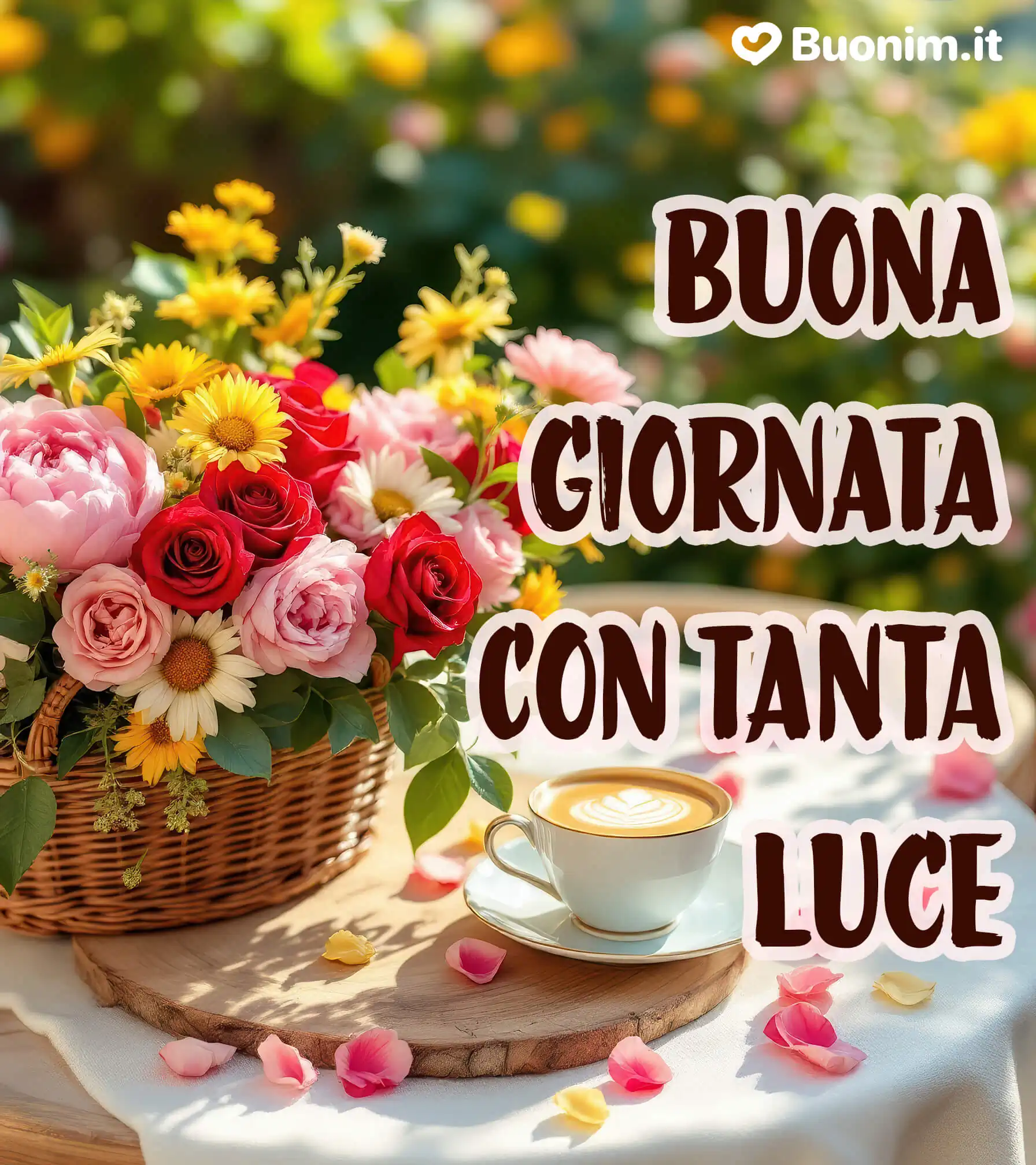 Fiori del buongiorno per colorare di amore la tua giornata Ti mando il buongiorno con i fiori più belli del mondo e un abbraccio dal cuore