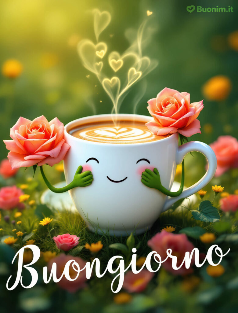 Ti regalo un buongiorno con fiori bellissimi e un abbraccione pieno di affetto
