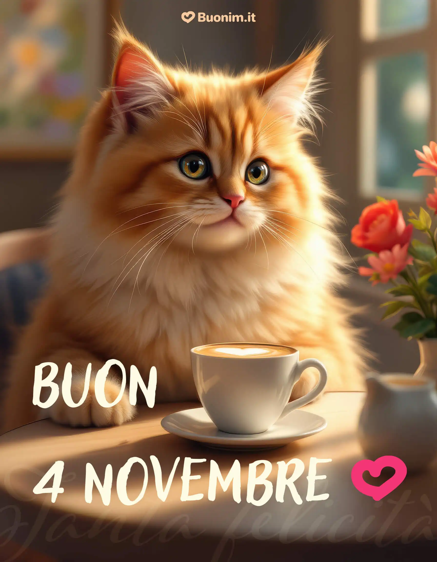 Tra baffetti curiosi e schiuma a forma di cuore arriva un buongiorno tenerissimo. Ti auguro pace e coccole per tutta la giornata - salva e invia questa cartolina a chi vuoi bene.