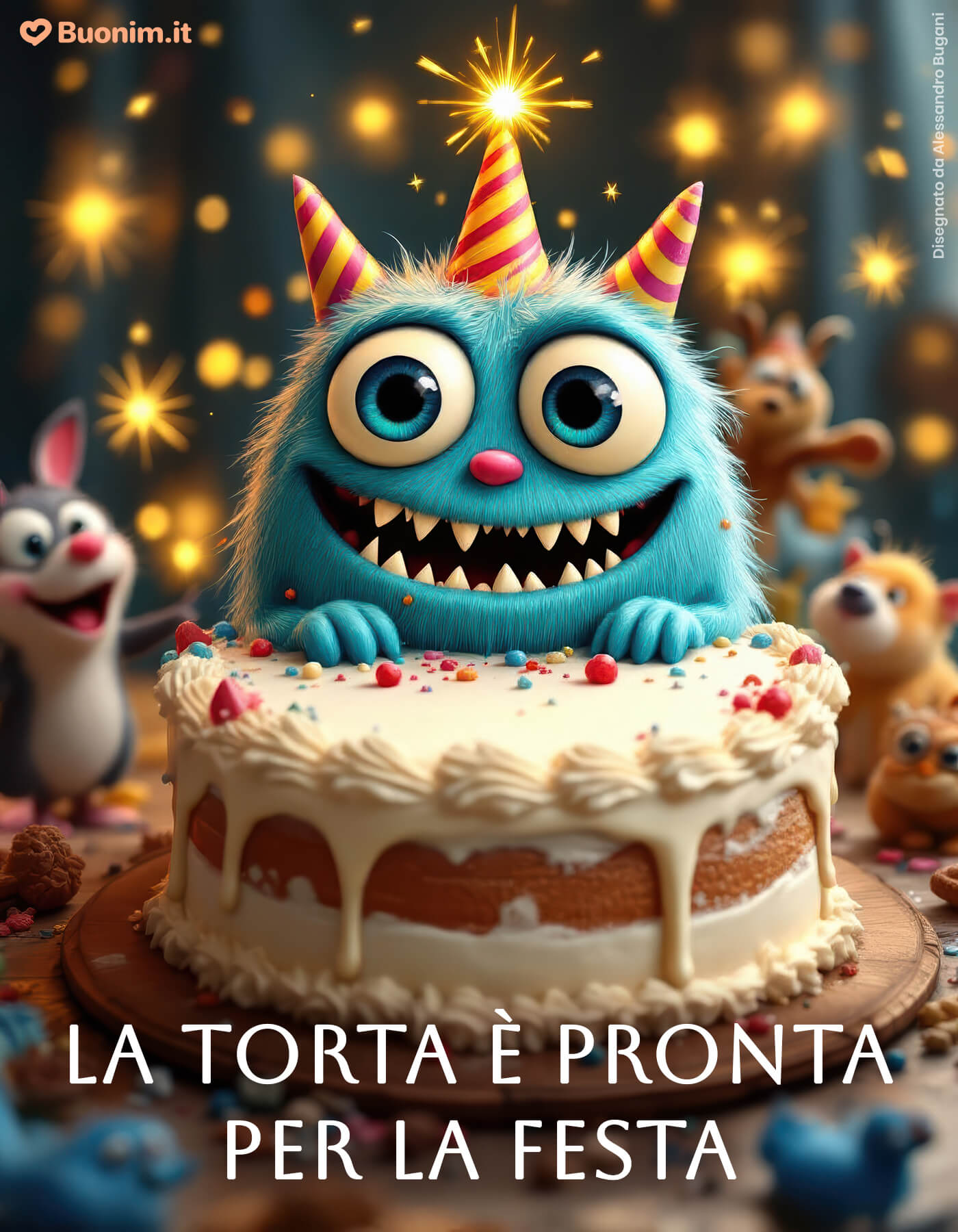 Immagine spiritosa di torta di compleanno per chi ama ridere Trova messaggi con frasi dolci per accompagnare ogni immagine di torta