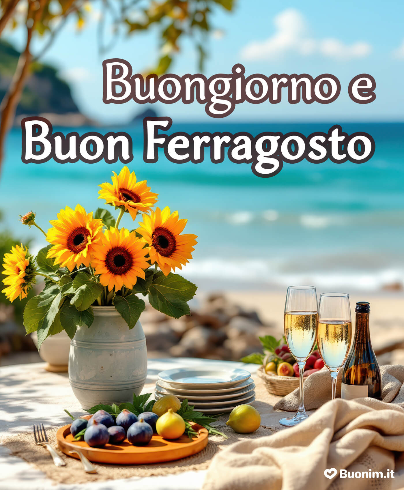 Immagine di buongiorno e buon Ferragosto per iniziare con gioia Trova su Buonim immagini di buongiorno e buon Ferragosto piene di allegria