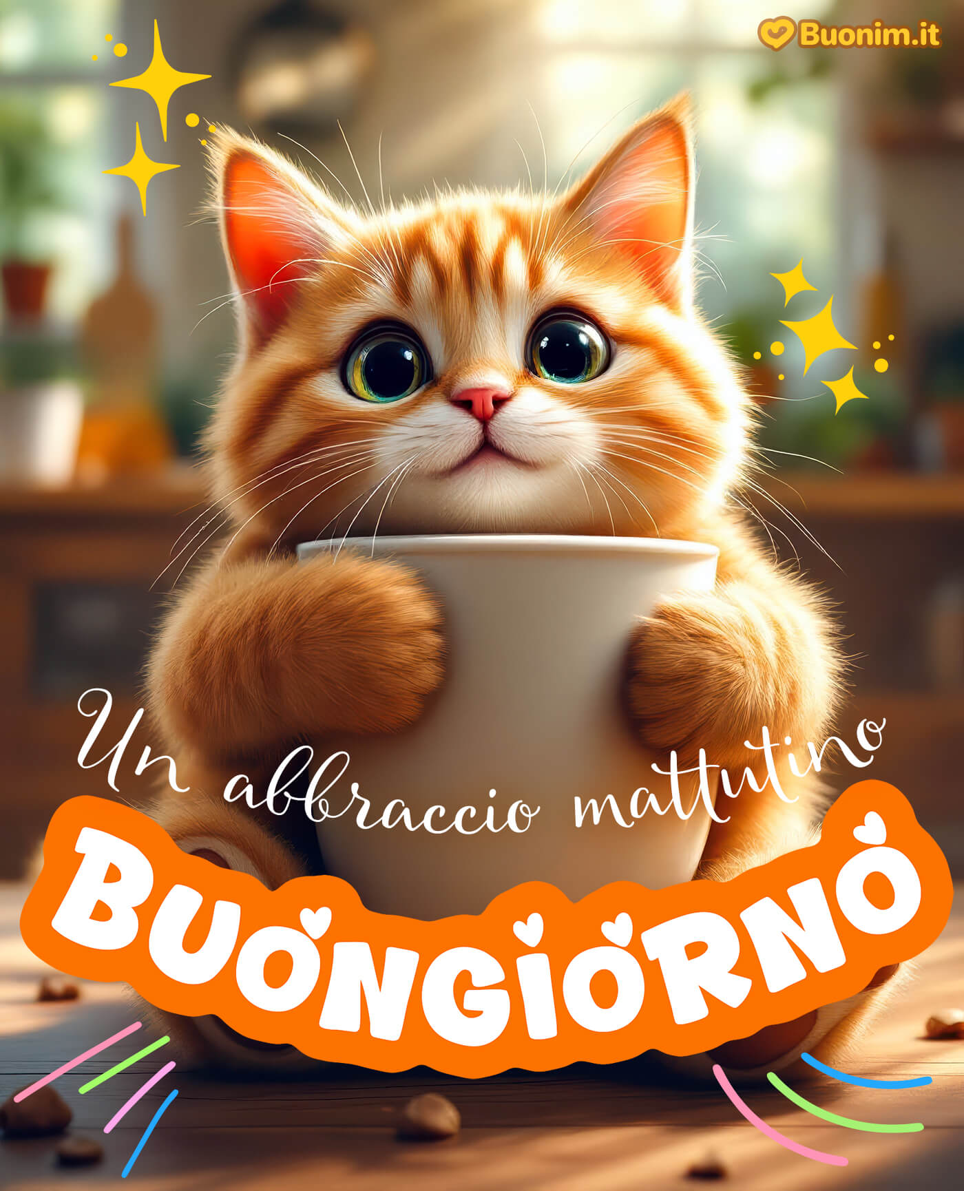 Immagini recenti di buongiorno per messaggi sempre aggiornati Immagine di buongiorno con una frase positiva per affrontare la giornata